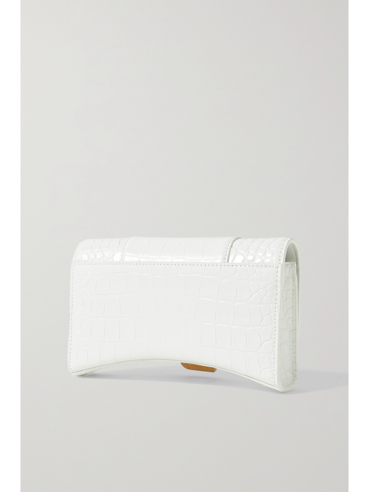 Balenciaga Green Leather Shoulder Handbag With Magnetic Closure And Metal Details In White