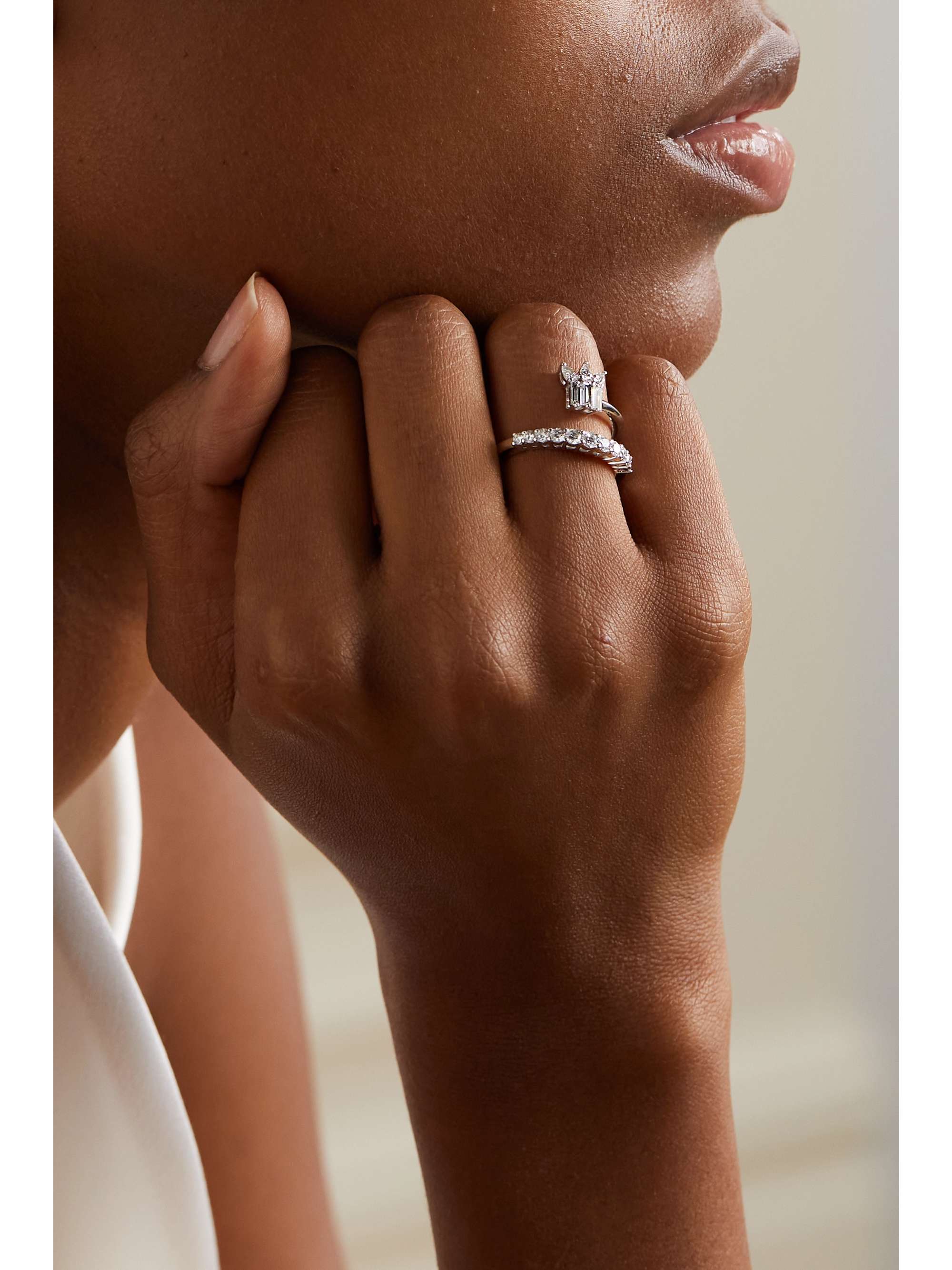 YEPREM 18-karat white gold diamond ring