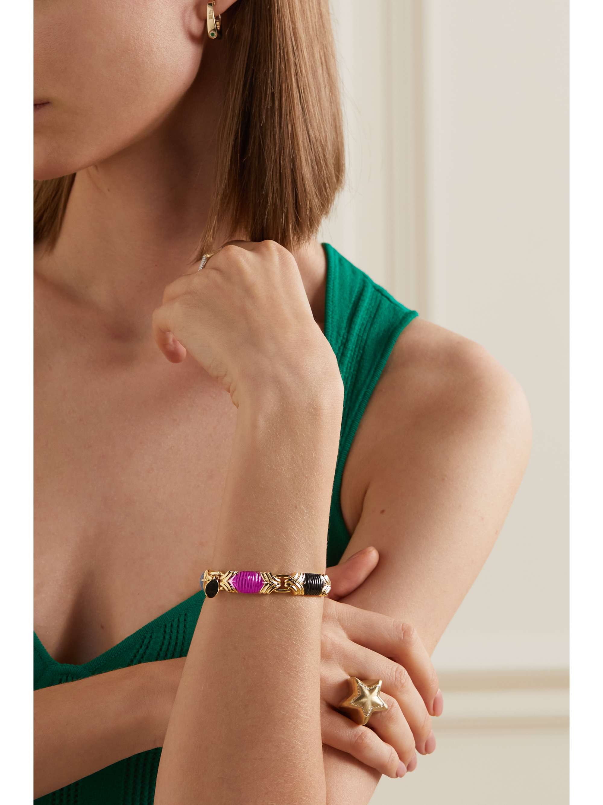 RAINBOW K Cleopatra 14-karat gold multi-stone bracelet