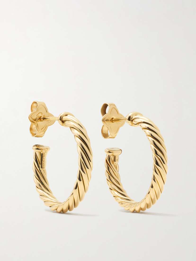 David Yurman Cable Spira 18-karat Gold Hoop Earrings