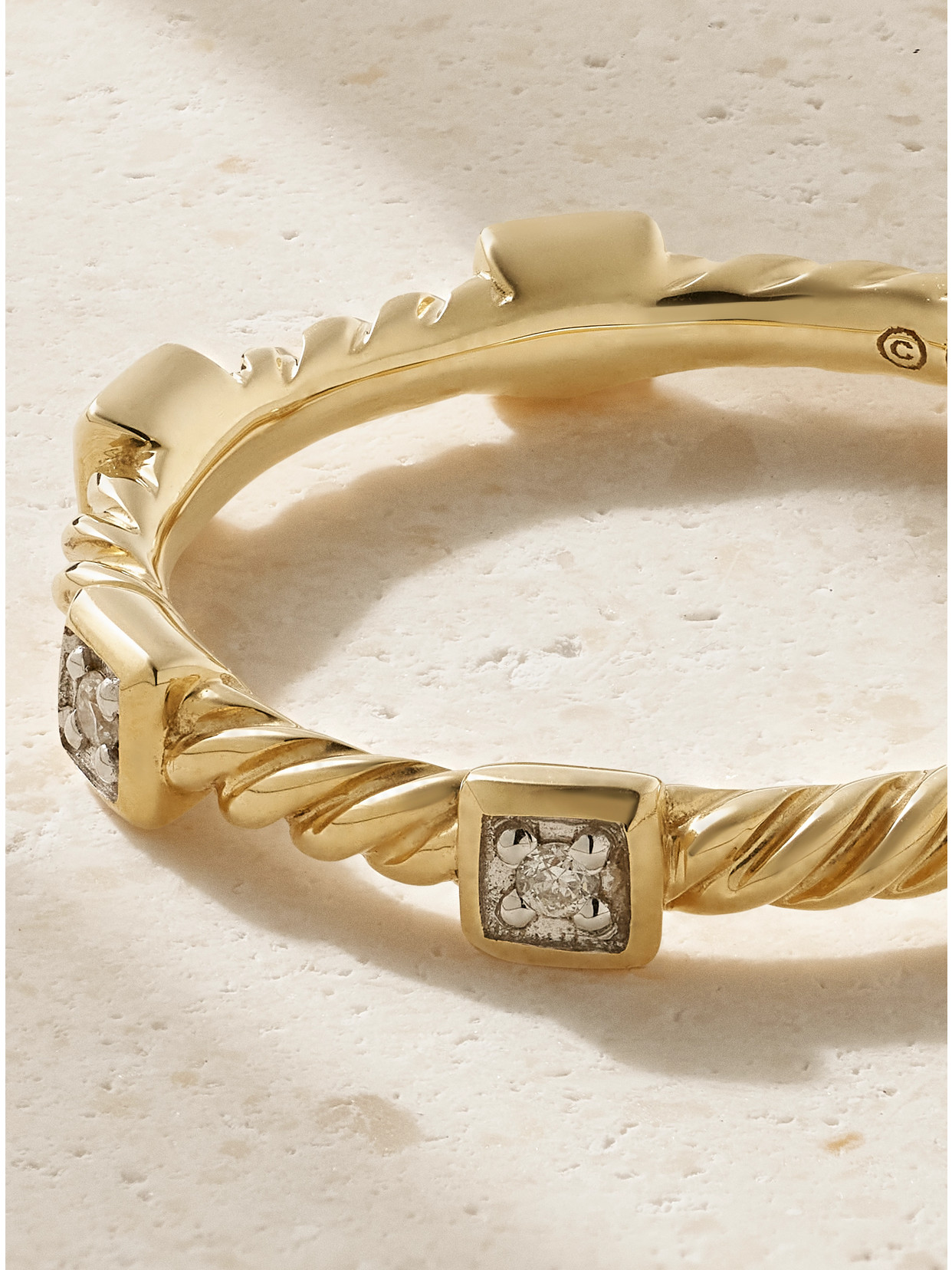 David Yurman Cable Collectibles 18-karat Gold Diamond Ring In Gold