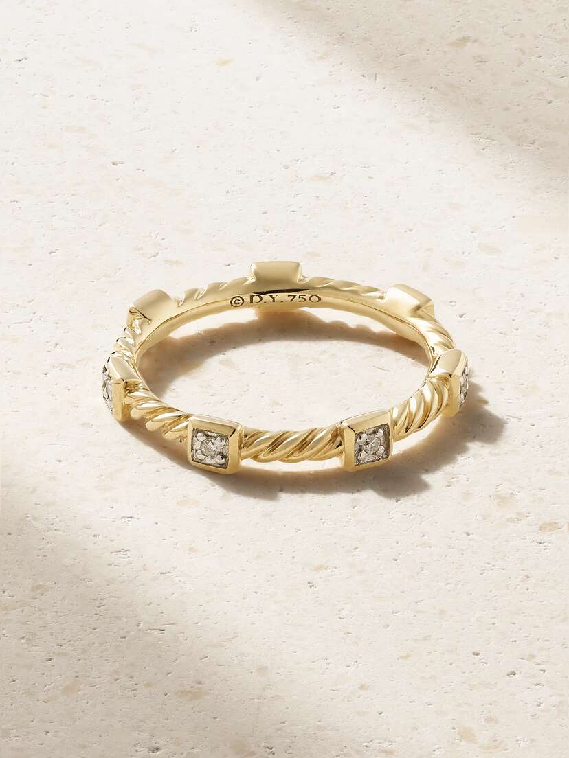 David Yurman Cable Collectibles 18-karat Gold Diamond Ring