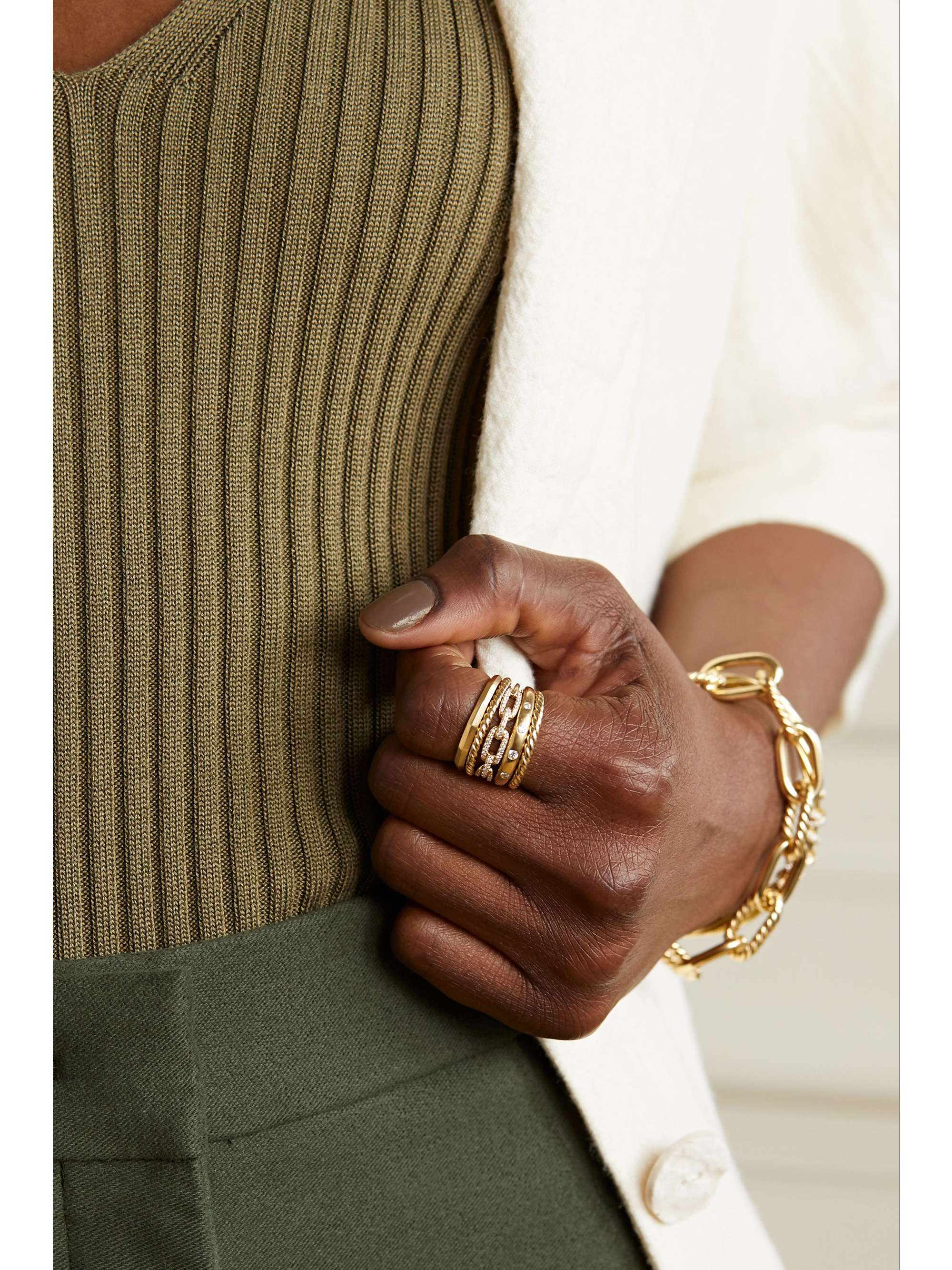 DAVID YURMAN Stax 18-karat gold diamond ring