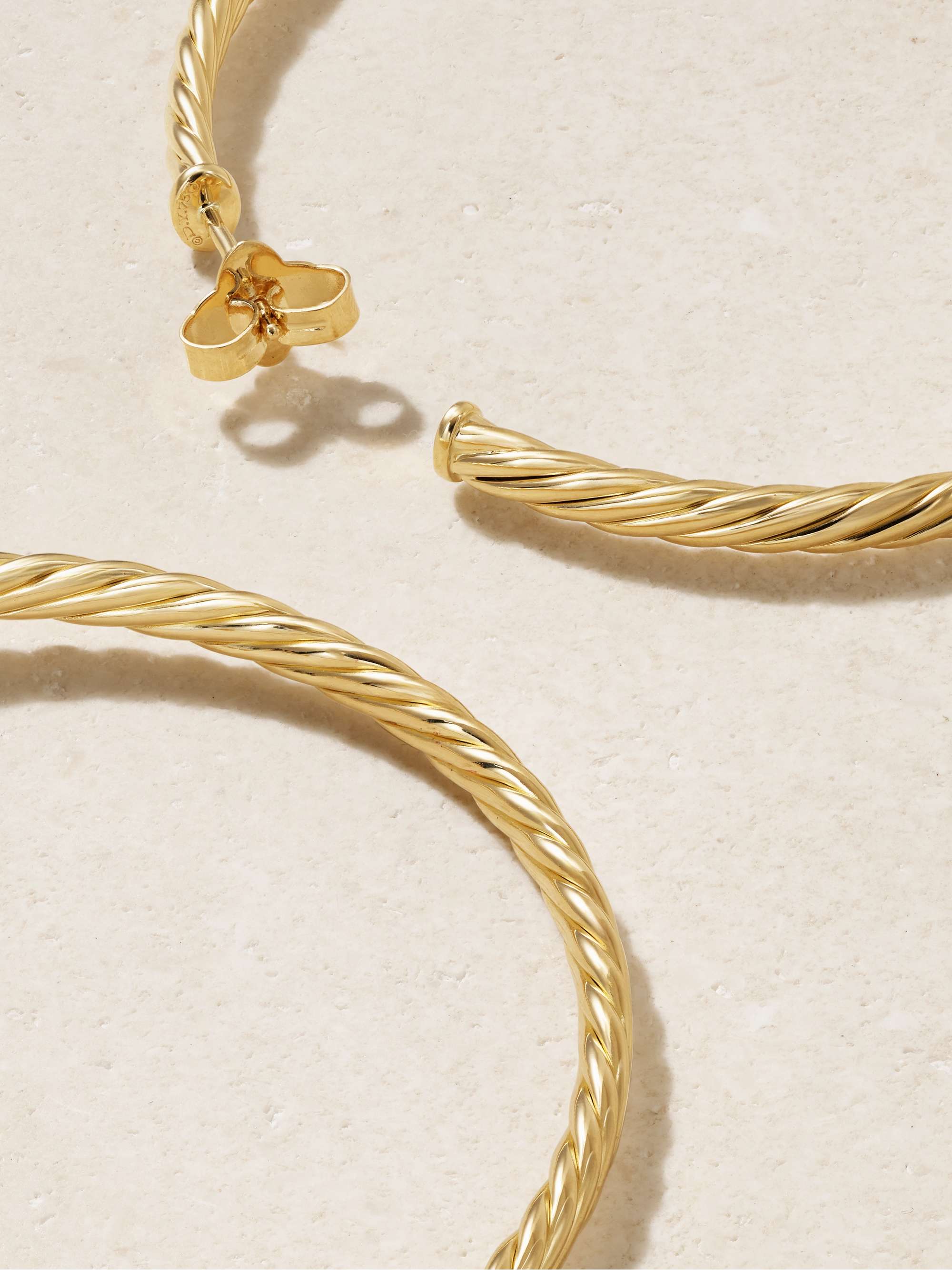 DAVID YURMAN Cable Spira 18-karat gold hoop earrings