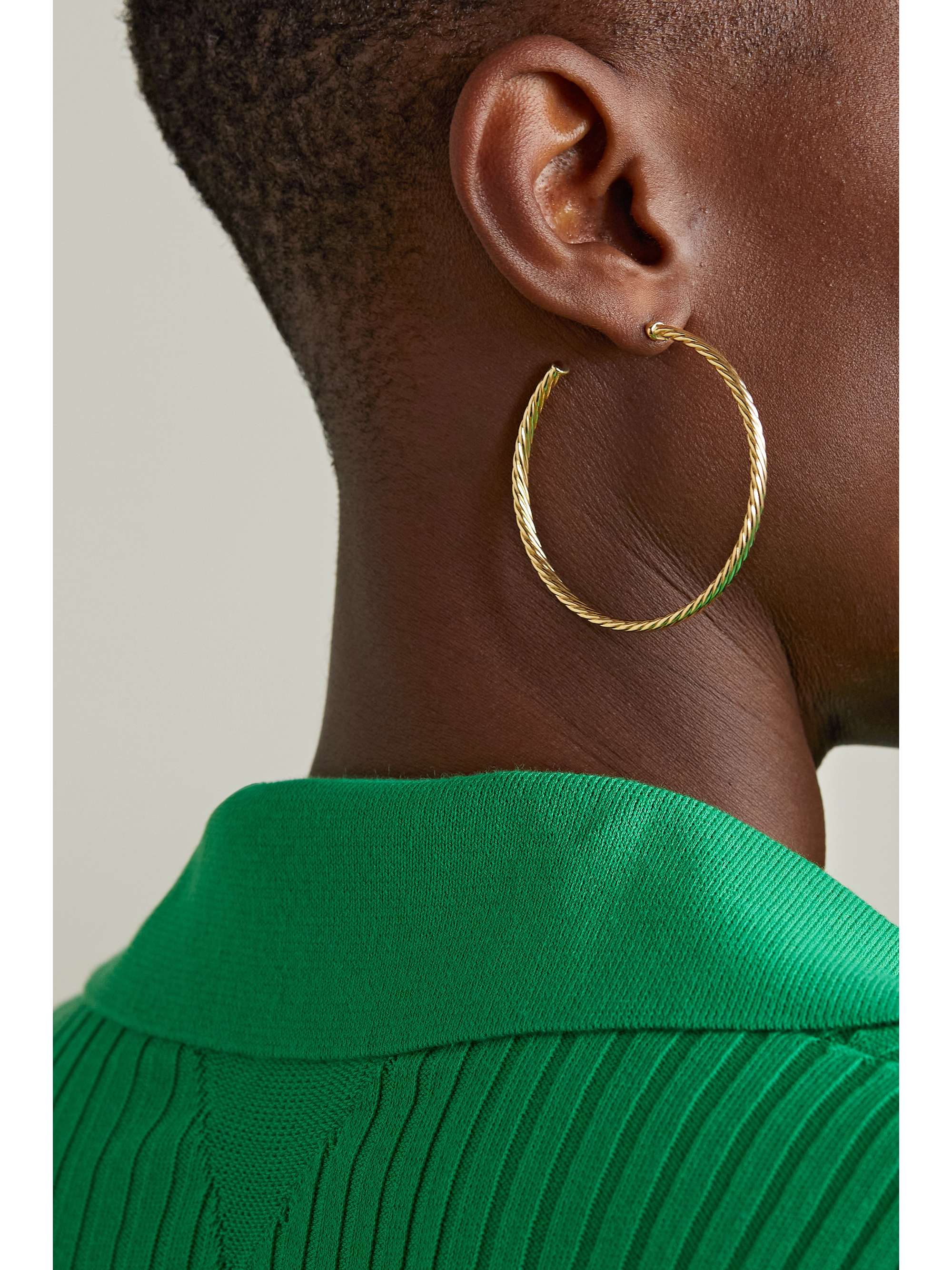 DAVID YURMAN Cable Spira 18-karat gold hoop earrings