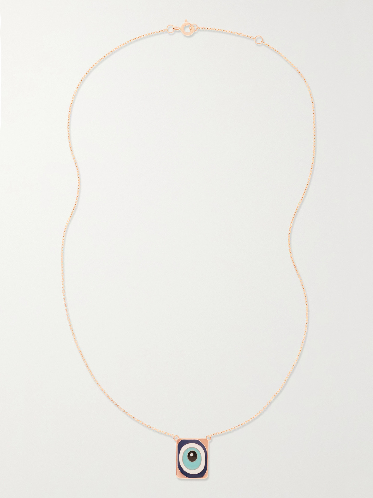 Shop Diane Kordas 18-karat Rose Gold, Enamel And Diamond Necklace