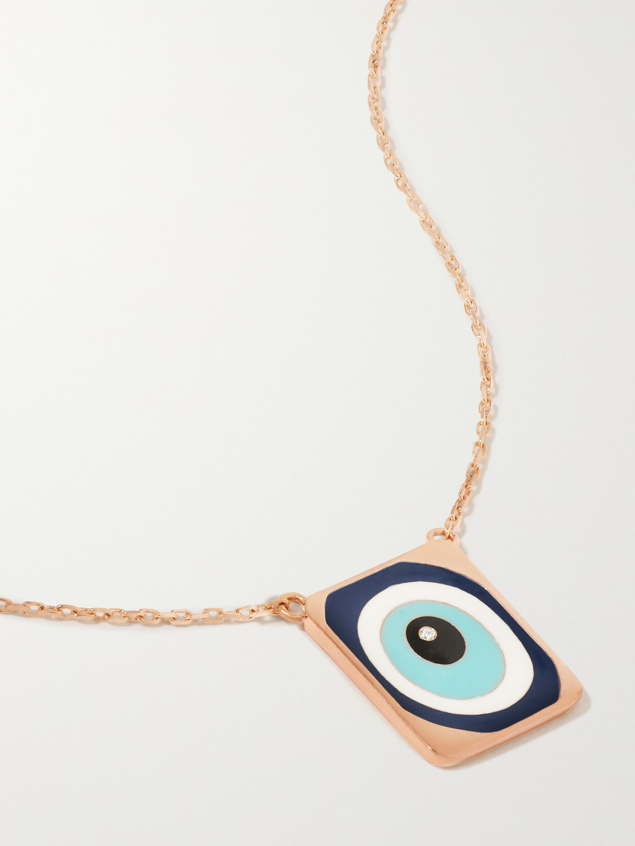 Diane Kordas 18-karat Rose Gold, Enamel And Diamond Necklace