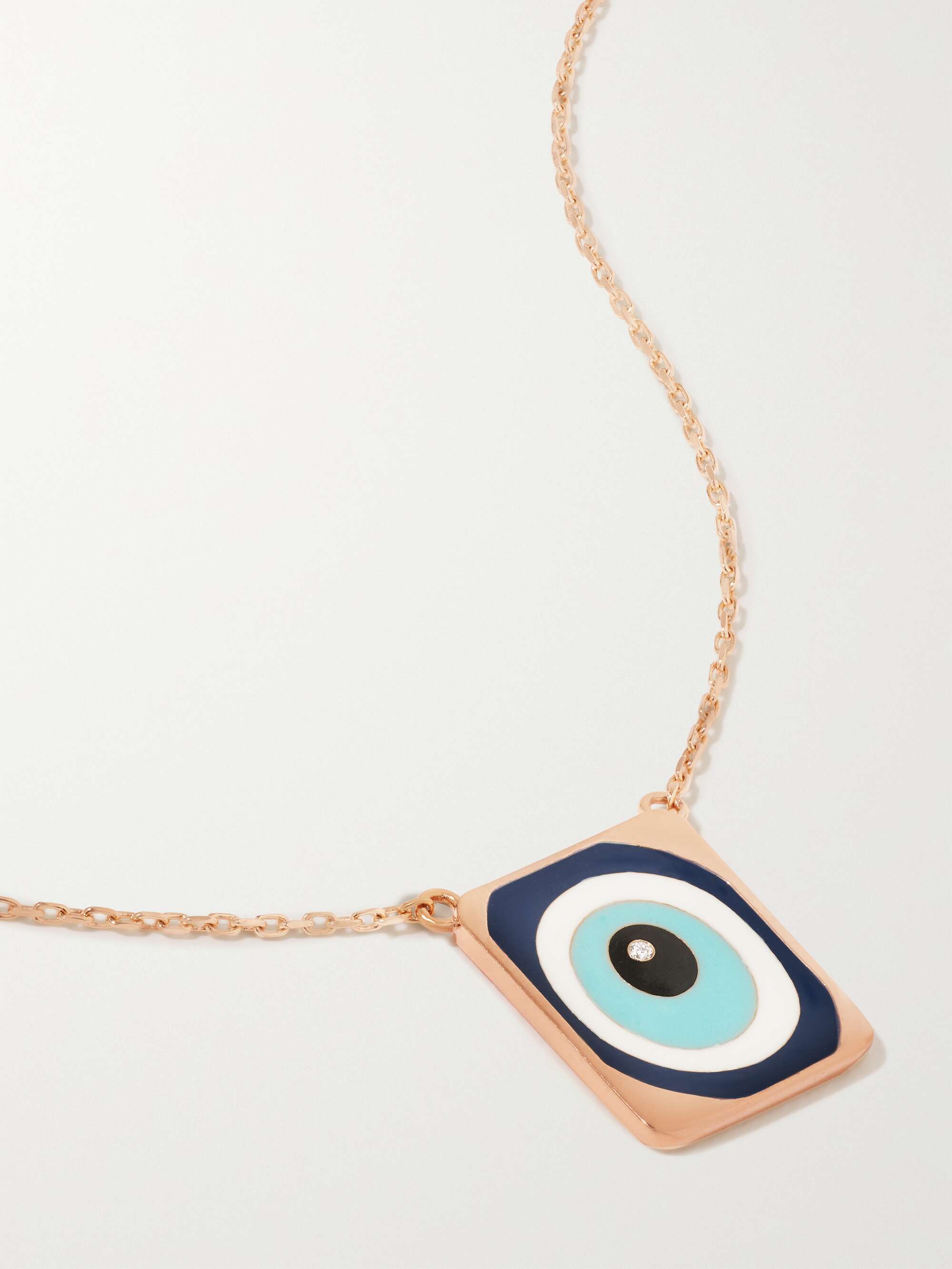 Gold 18-karat rose gold, enamel and diamond necklace | DIANE KORDAS | NET-A-PORTER