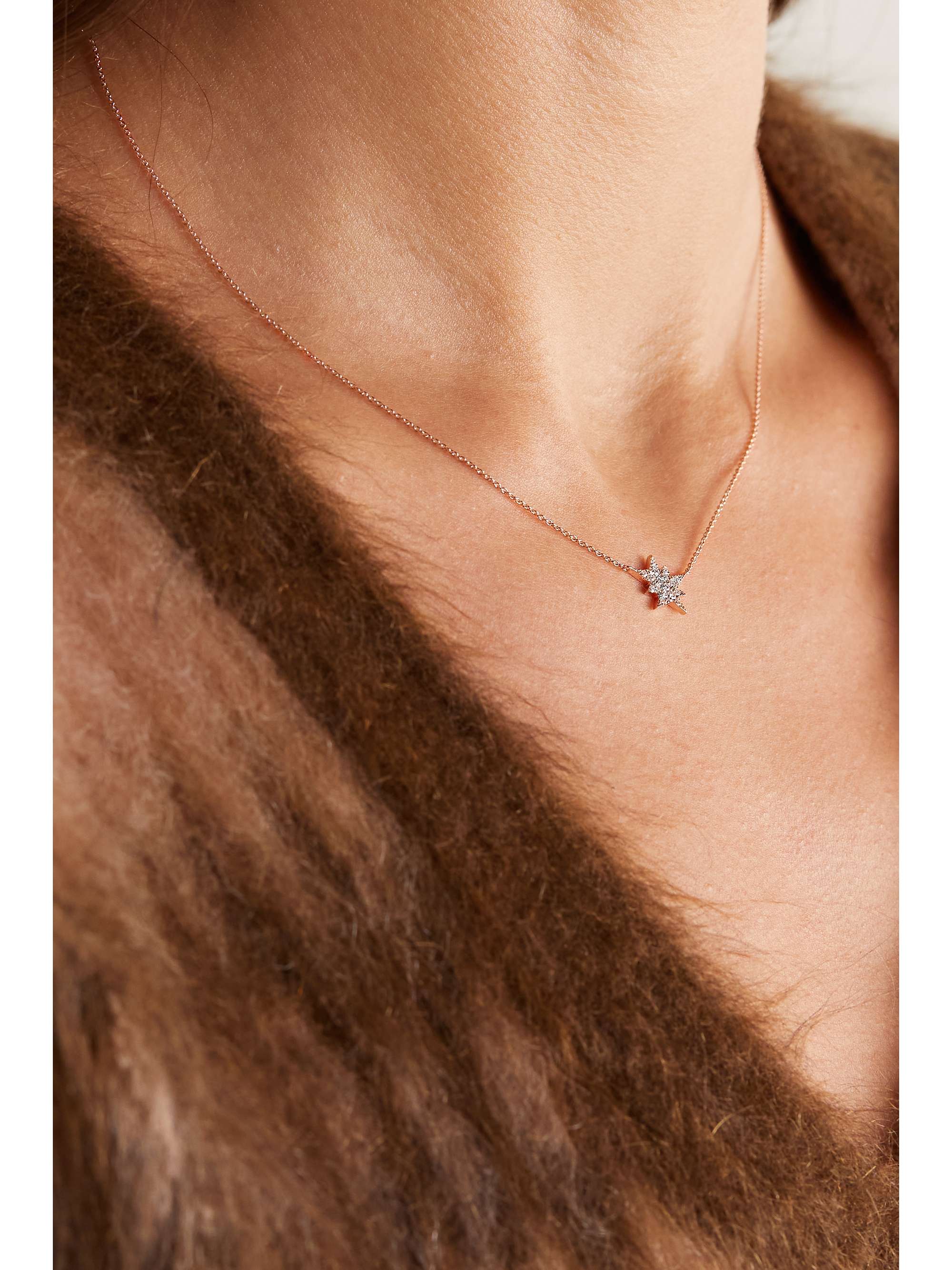 DIANE KORDAS Explosion 18-karat rose gold diamond necklace