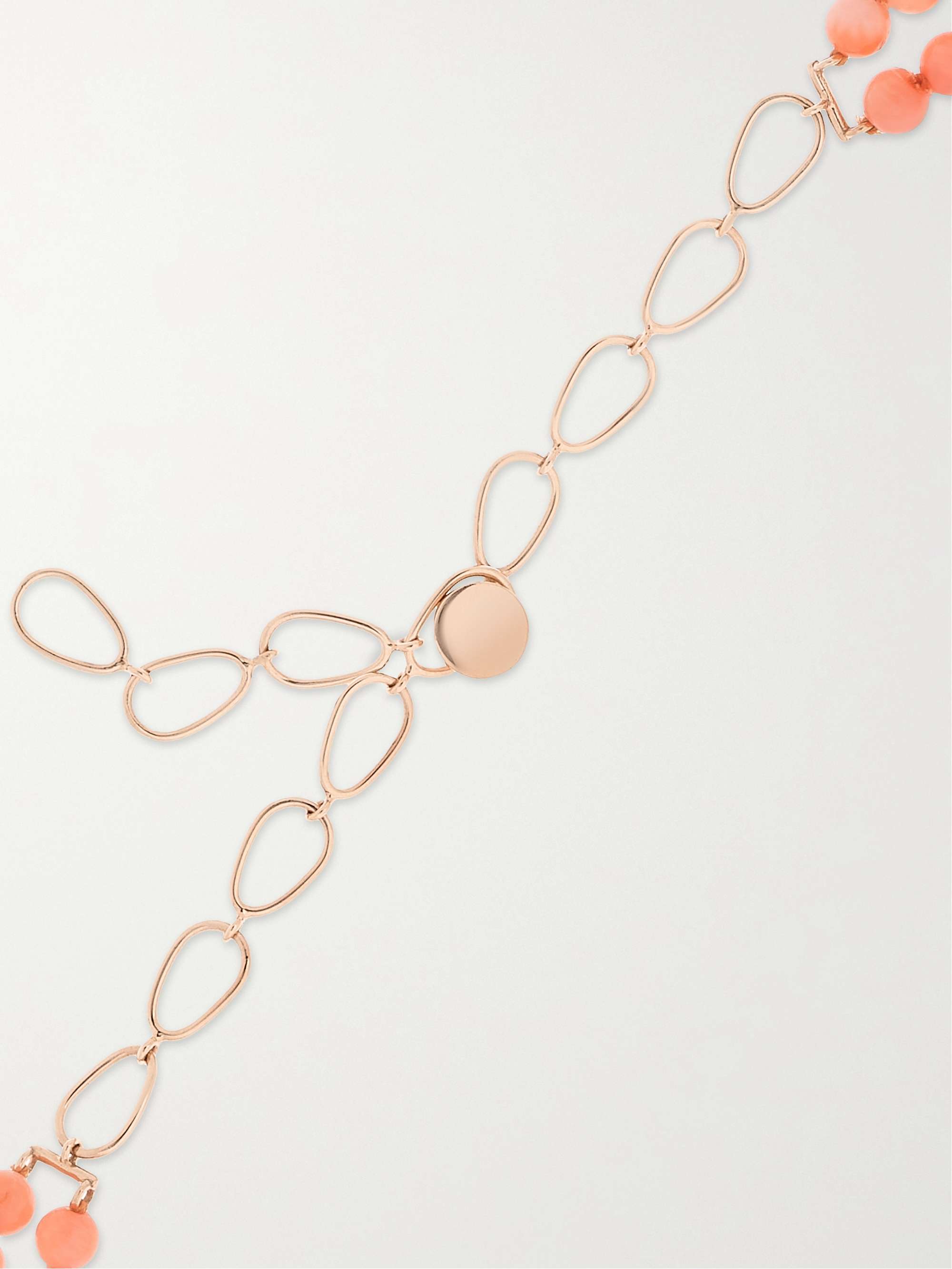 DIANE KORDAS ID 14-karat rose gold, bead and diamond choker
