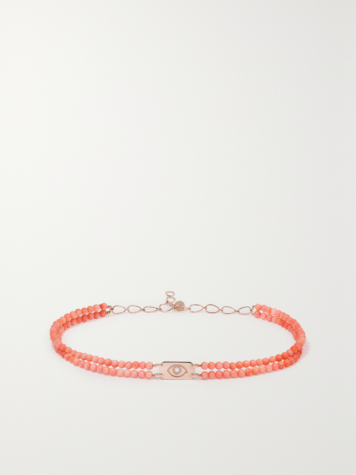 Diane Kordas - Id 14-karat Rose Gold, Bead And Diamond Choker - One size