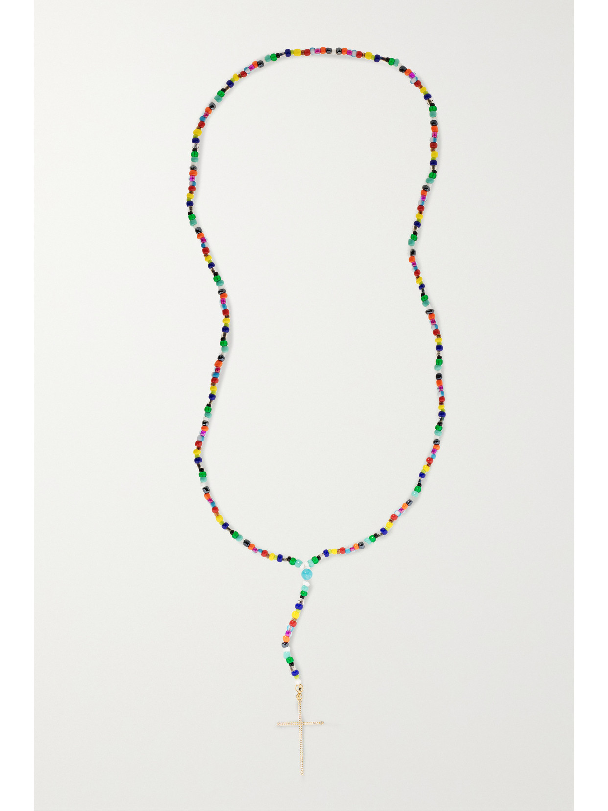 Diane Kordas 18-karat Rose Gold, Bead And Diamond Necklace In Rose Gold
