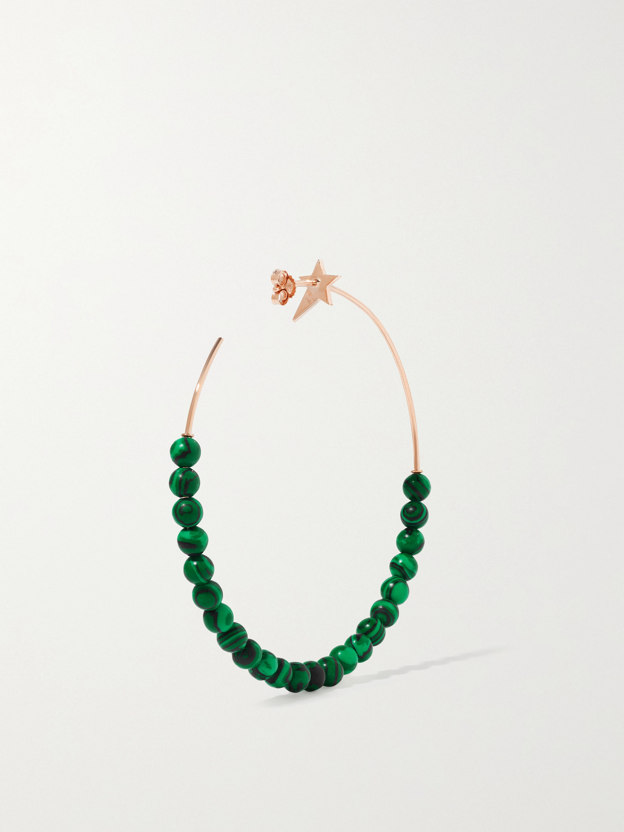 Diane Kordas 18-karat Rose Gold, Malachite And Diamond Hoop Earrings In Gold