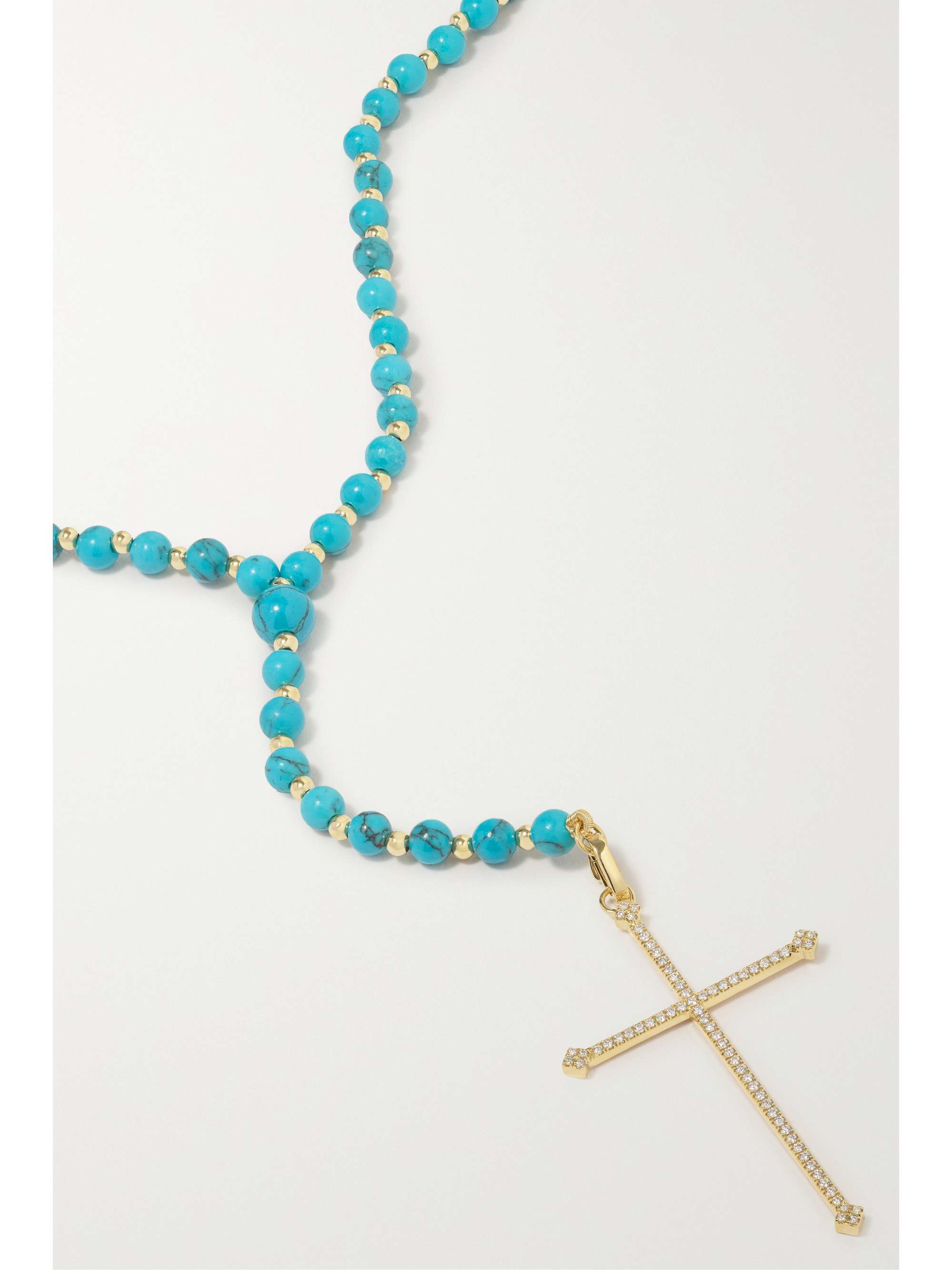 DIANE KORDAS 18-karat gold, turquoise and diamond necklace