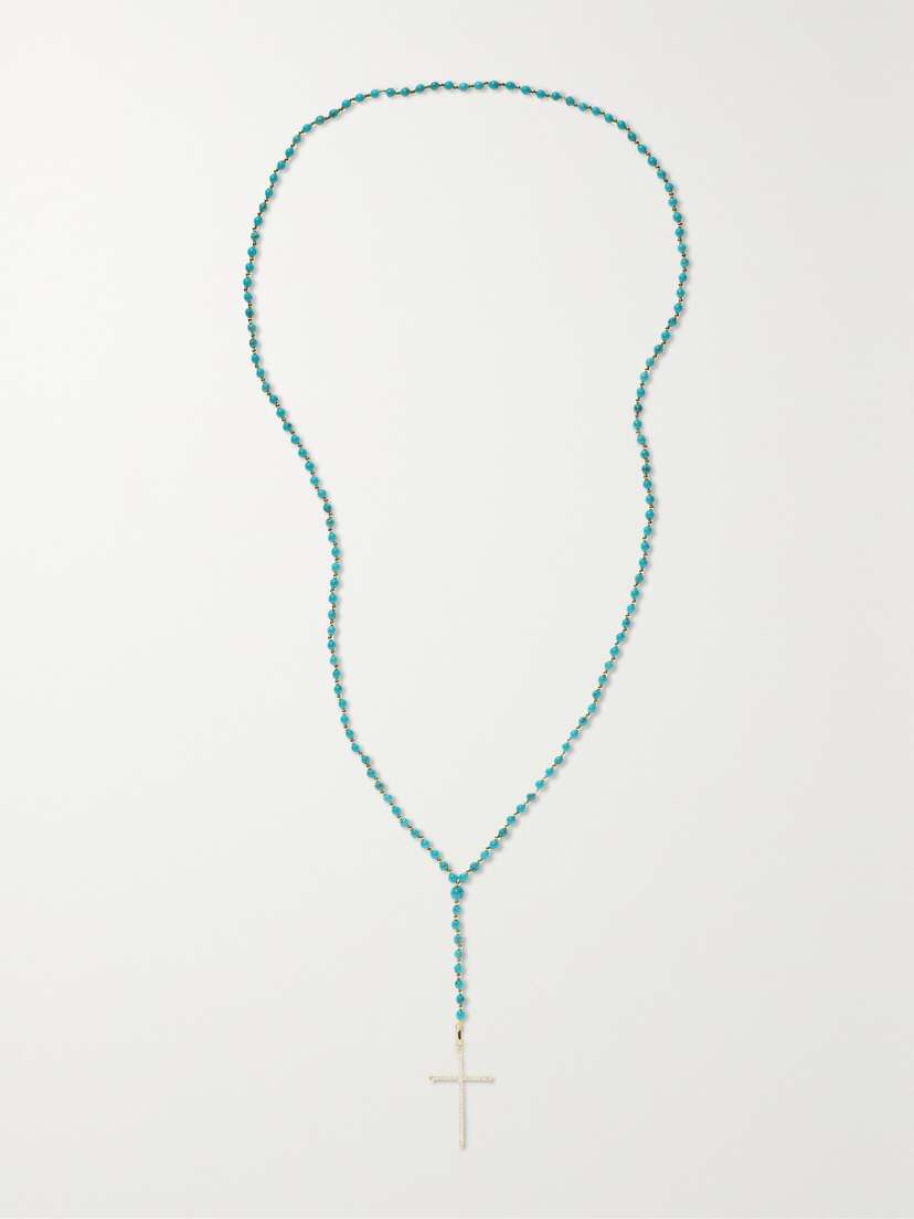 Diane Kordas 18-karat Gold, Turquoise And Diamond Necklace