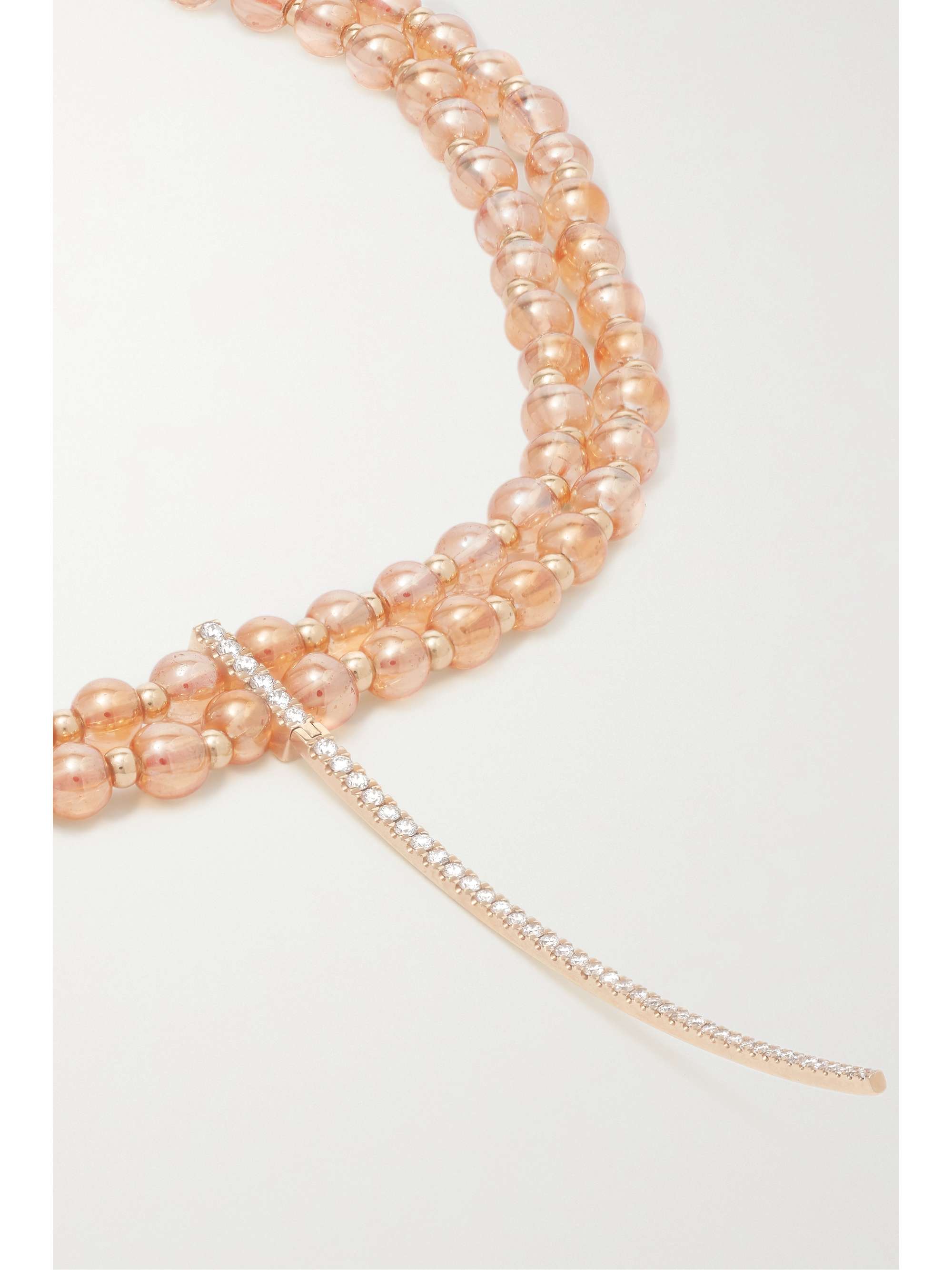 DIANE KORDAS 18-karat gold, quartz and diamond choker