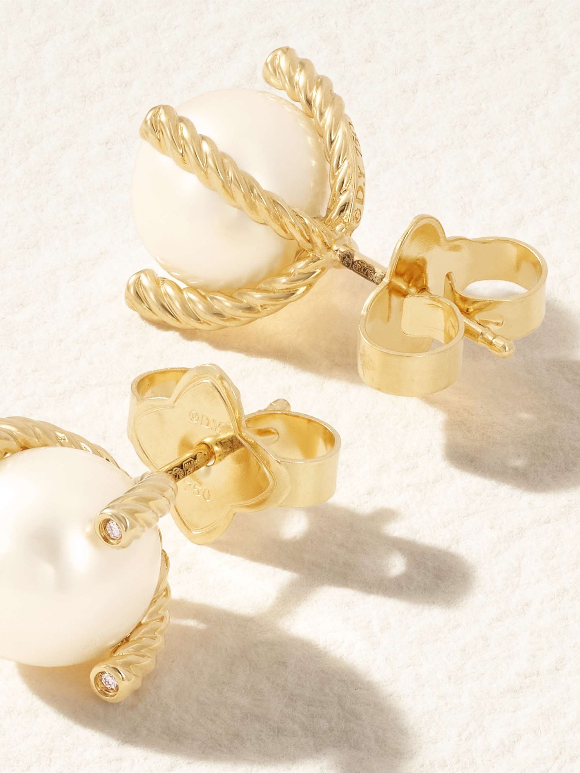 DAVID YURMAN Cable Collectibles 18-karat gold, pearl and diamond earrings