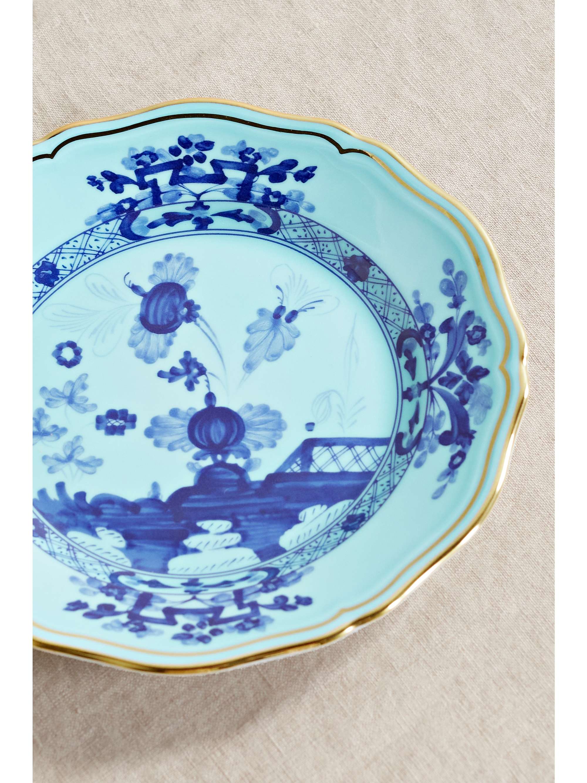 GINORI 1735 Assiette en porcelaine plaquée or Oriente Italiano, 17 cm