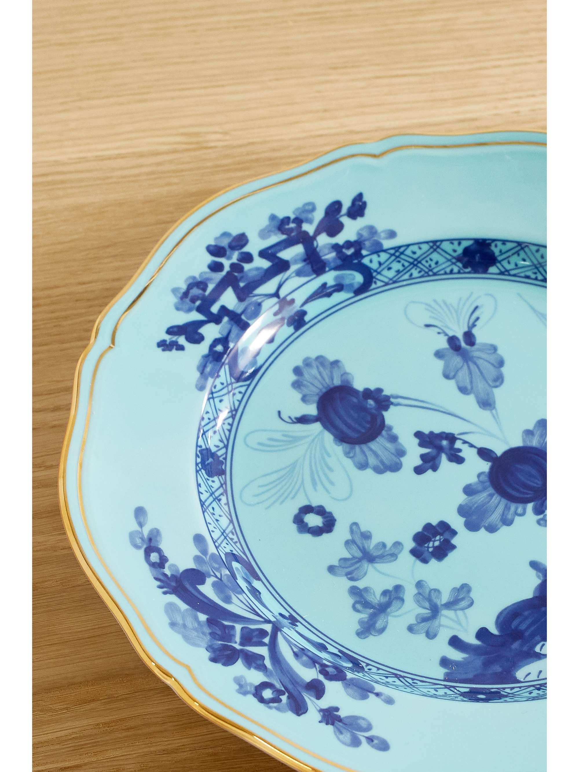 GINORI 1735 Oriente Italiano 26.5cm gold-plated porcelain dinner plate