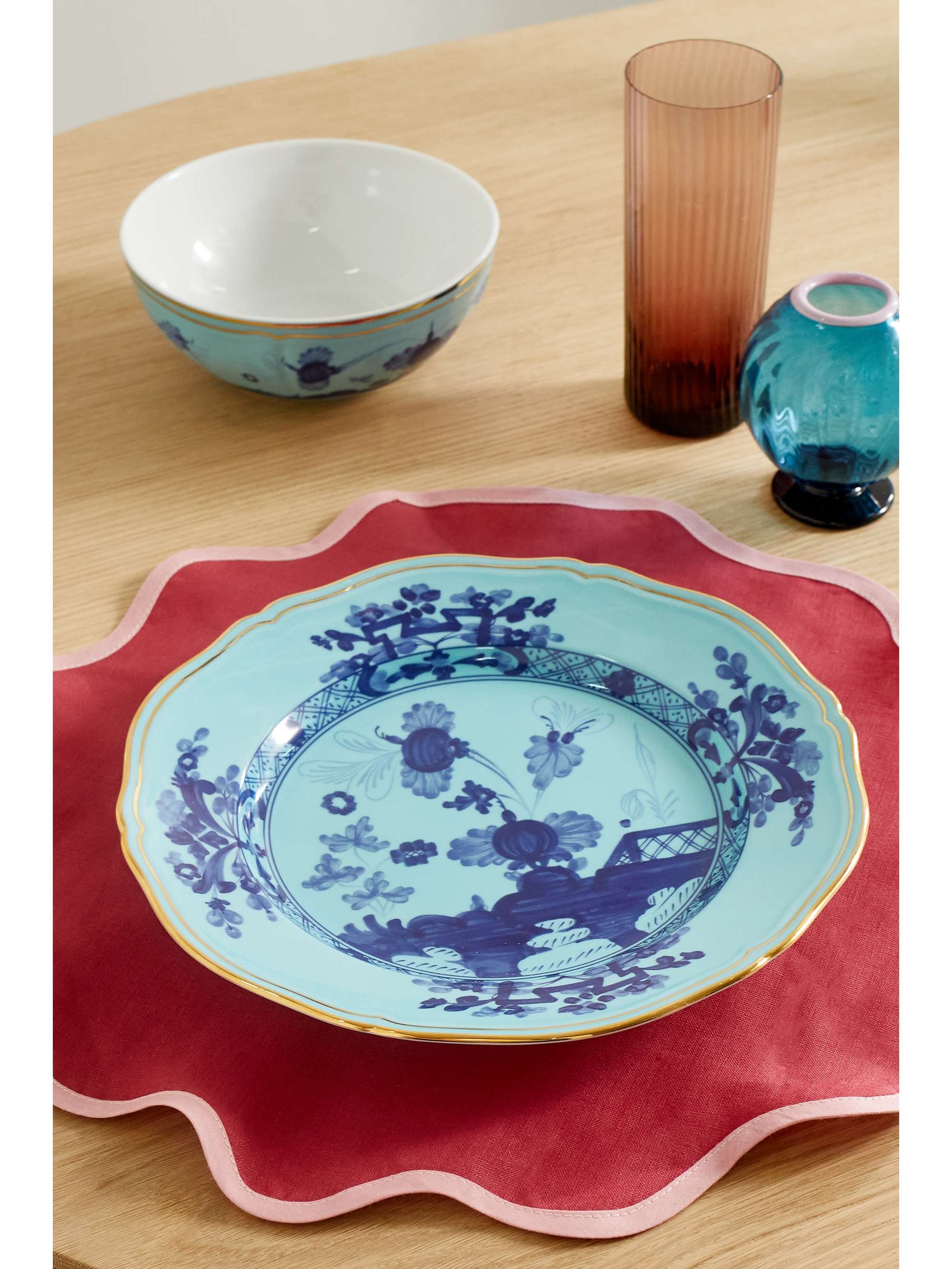 GINORI 1735 Oriente Italiano 26.5cm gold-plated porcelain dinner plate