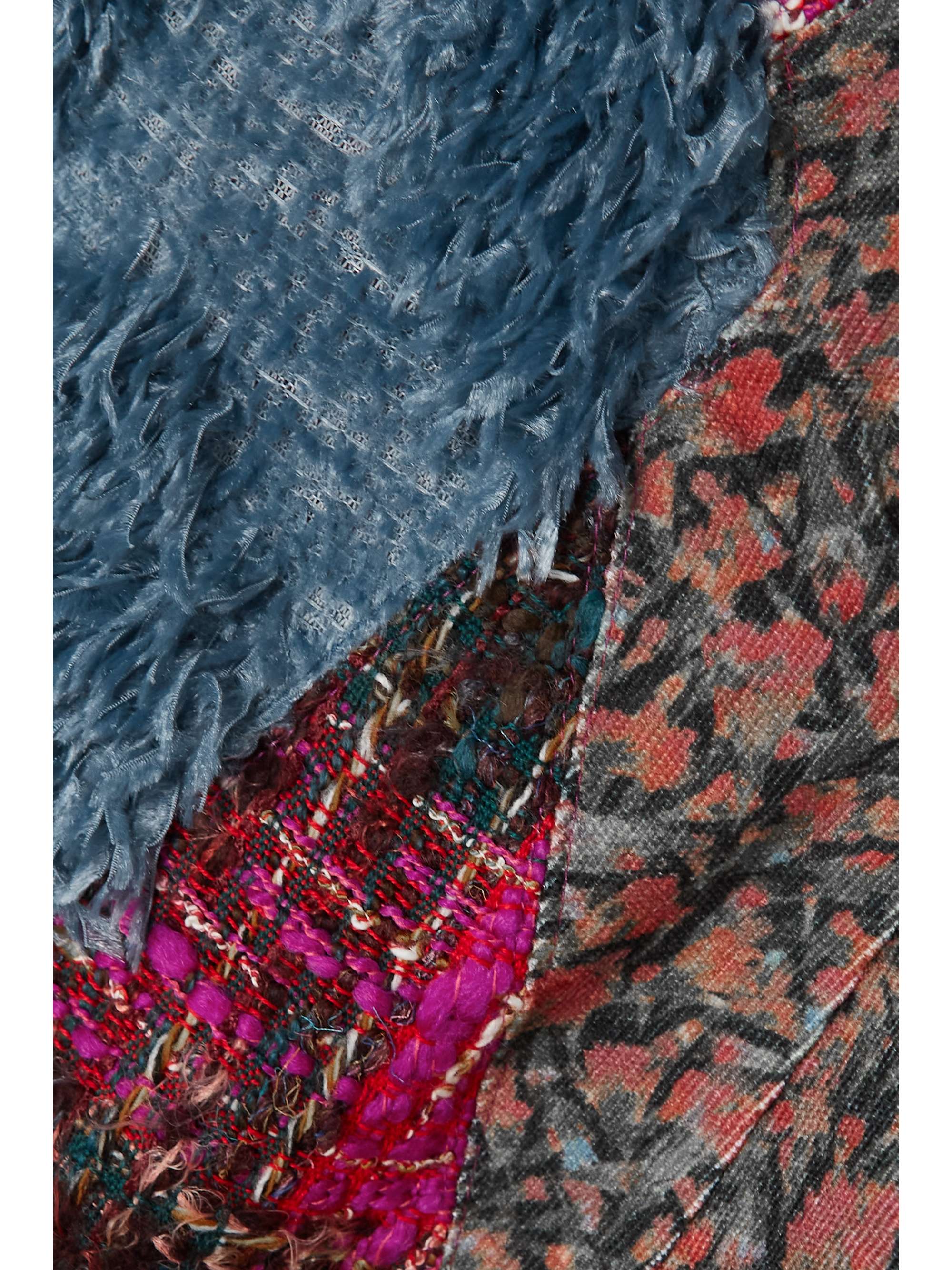 ANDERSSON BELL Reese patchwork velvet, tweed, bouclé and lace mini dress