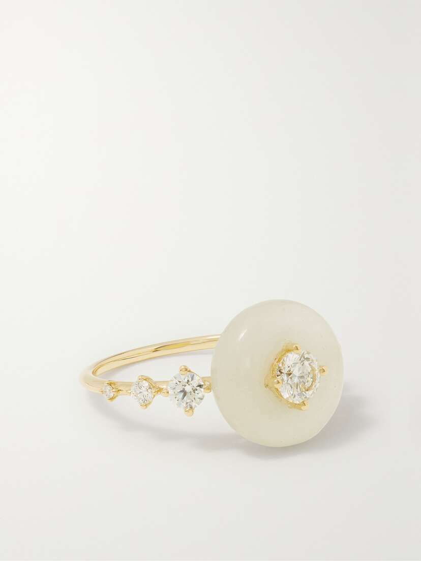 Fernando Jorge Orbit 18-karat Gold, Aquamarine And Diamond Ring