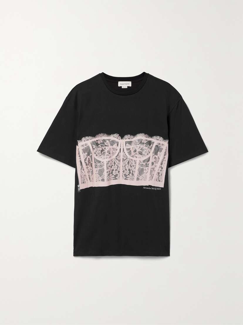 McQueen Printed Cotton-jersey T-shirt