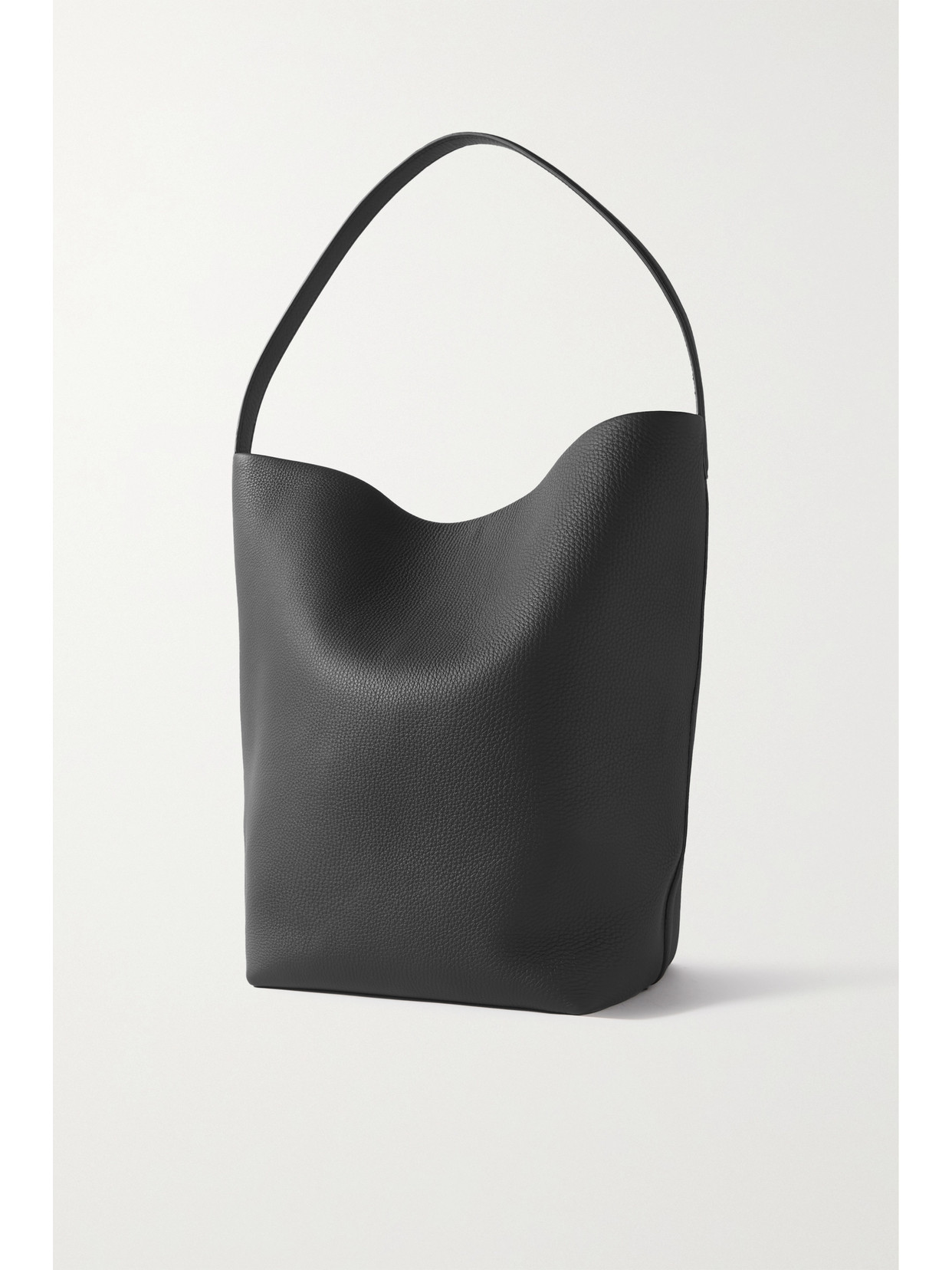 The Row N/s Park Textured-leather Tote In Black
