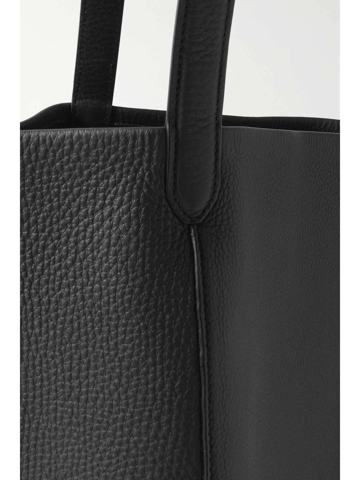 The Row N/s Park Textured-leather Tote In Black