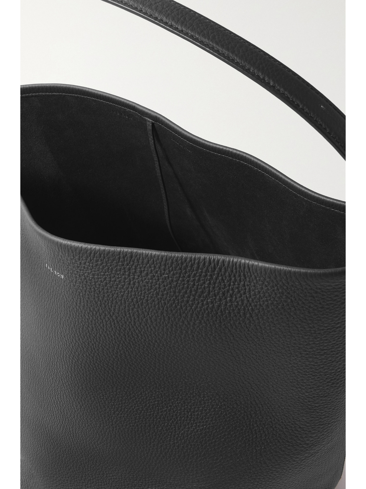 The Row N/s Park Textured-leather Tote In Black