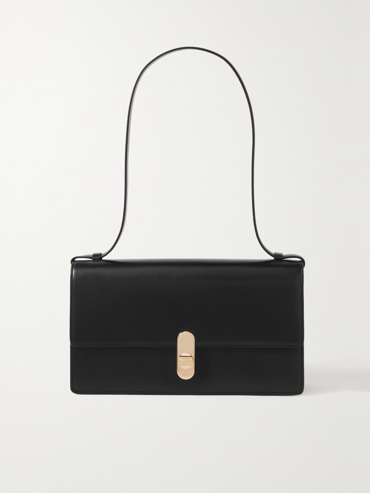 The Row - Clea Leather Shoulder Bag - Black