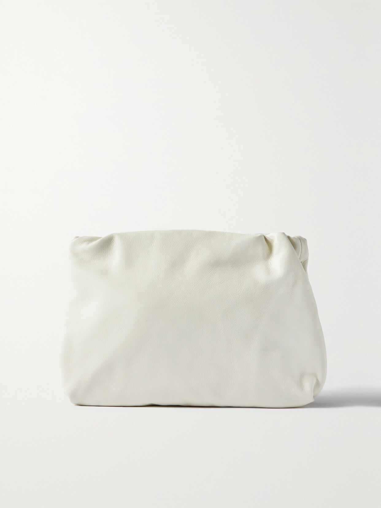 The Row – Bourse Leather Clutch – Ivory