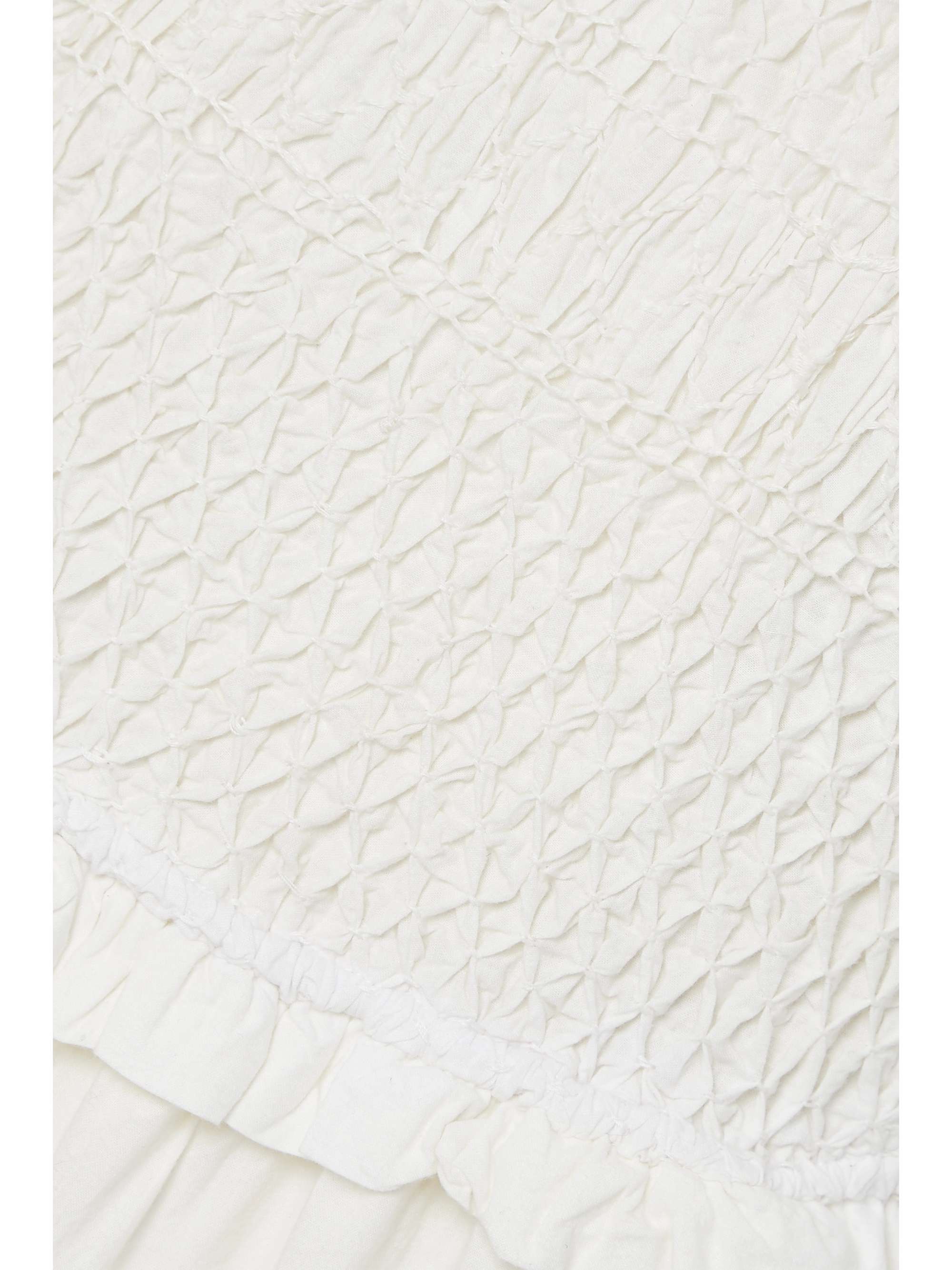 SEA Simona smocked cotton-poplin midi dress