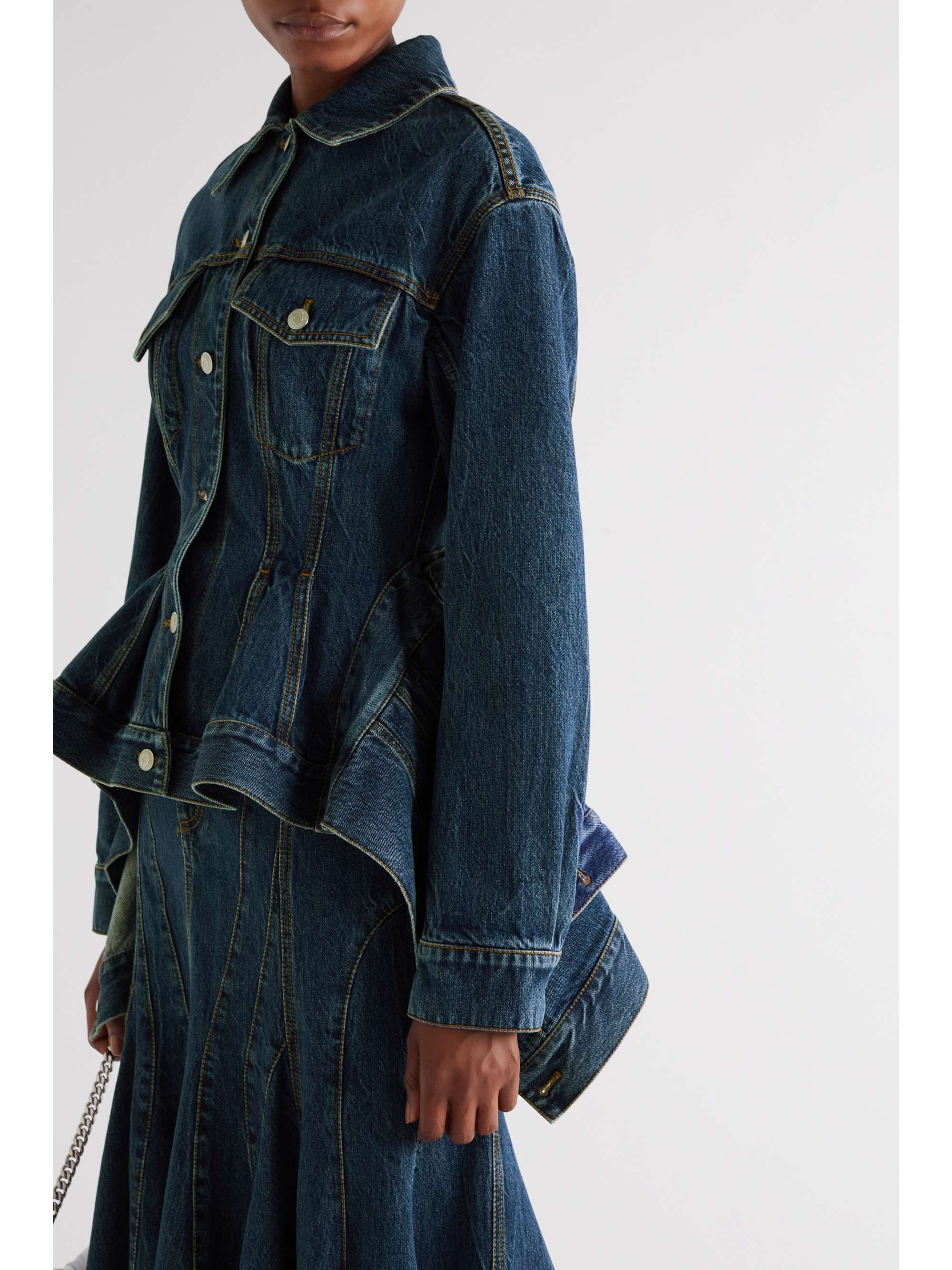 Blue Denim peplum jacket | ALEXANDER 