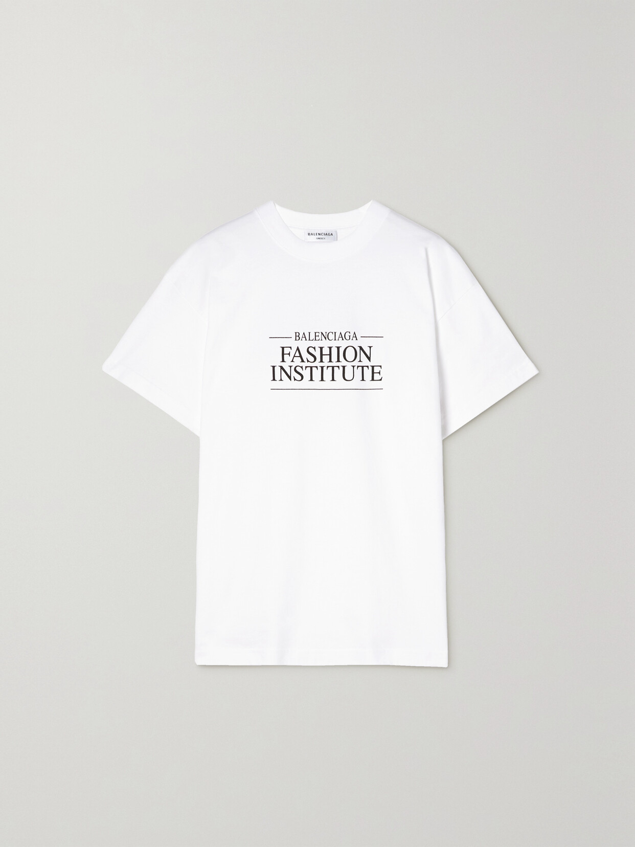 Shop Balenciaga Printed Cotton-jersey T-shirt In White