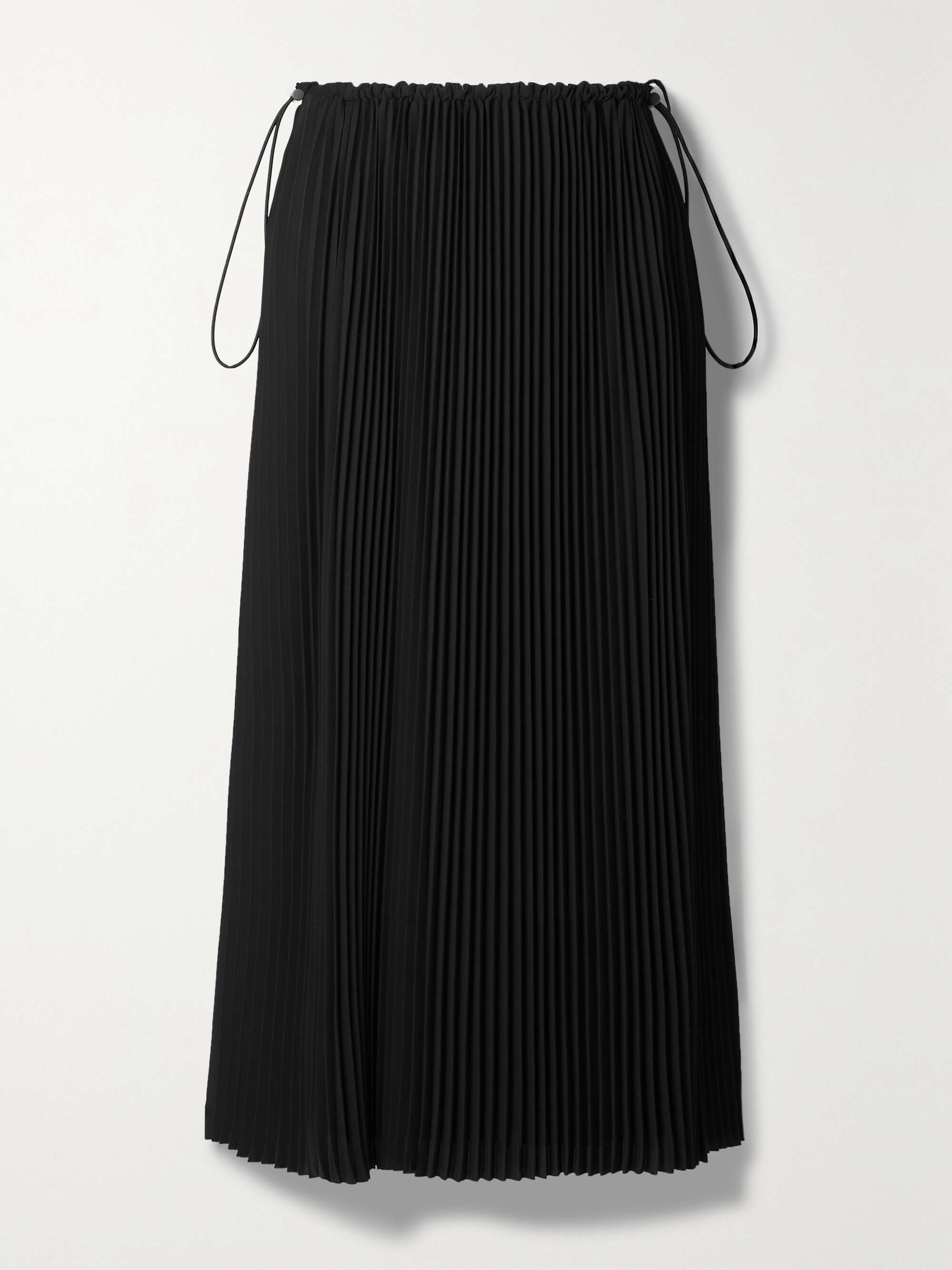 BALENCIAGA Pleated crepe de chine midi skirt | NET-A-PORTER