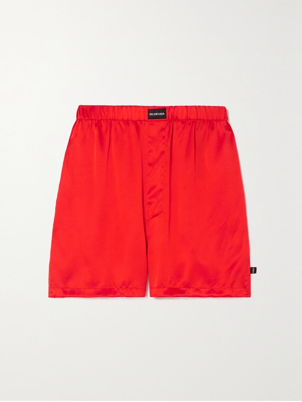 Balenciaga Silk-satin Shorts - Red