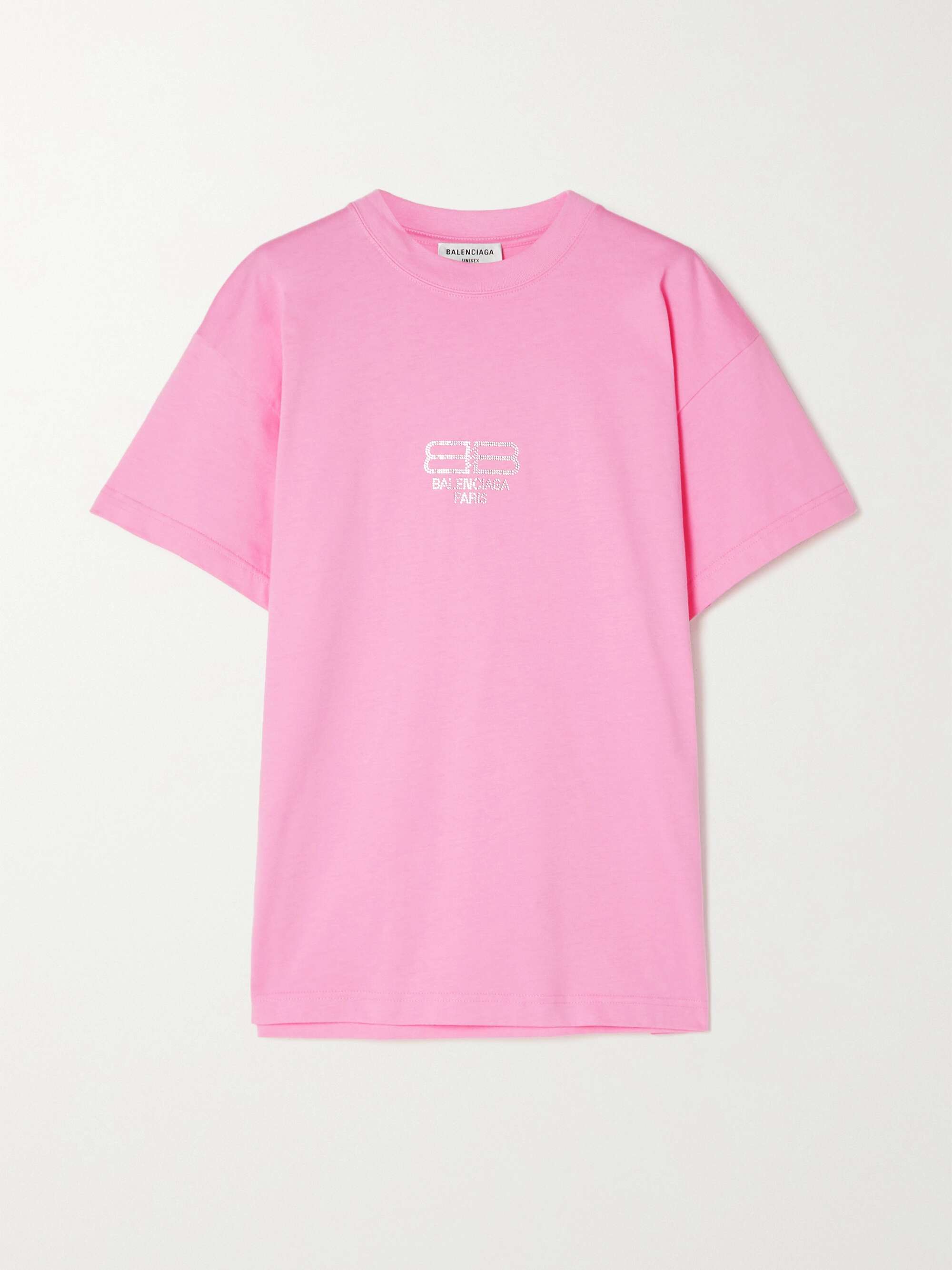 BALENCIAGA Crystal-embellished cotton-jersey T-shirt