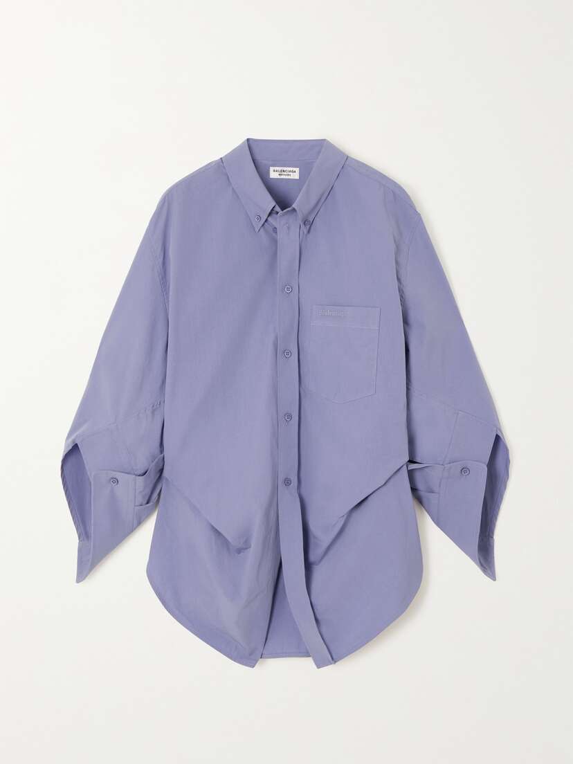 Balenciaga Swing Twisted Oversized Cotton-blend Poplin Shirt