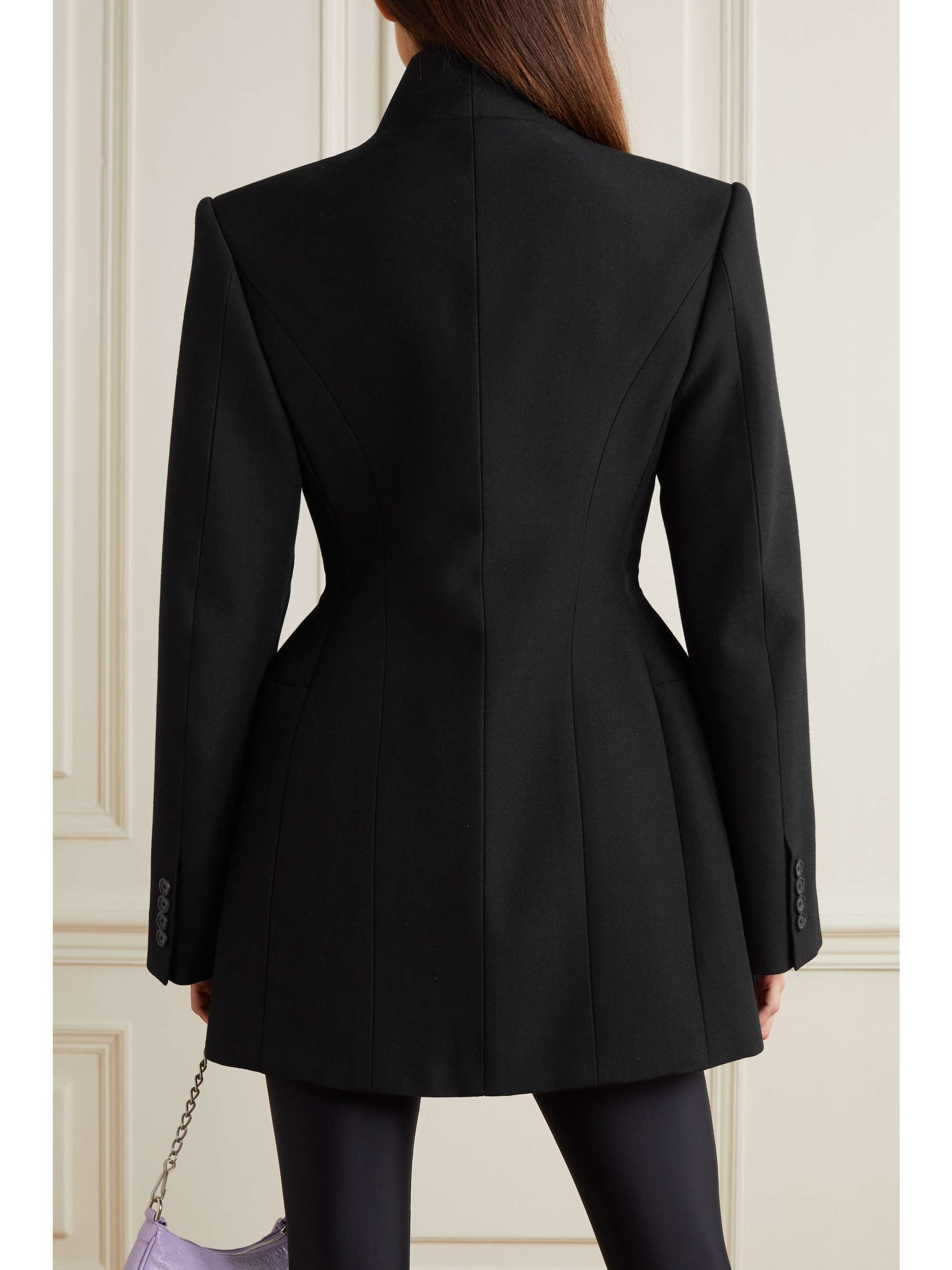 BALENCIAGA جاكيت Hourglass من صوف غبردين