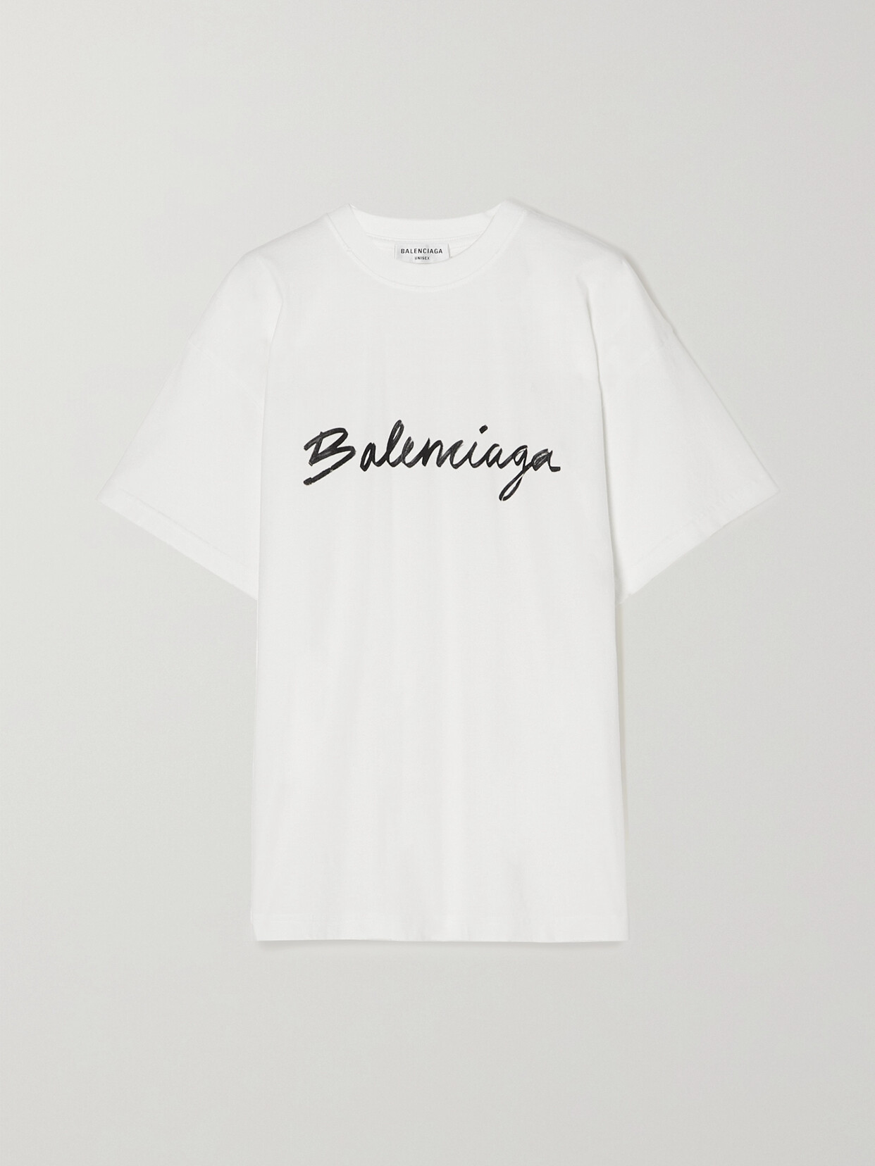 Balenciaga Printed Cotton-jersey T-shirt - White