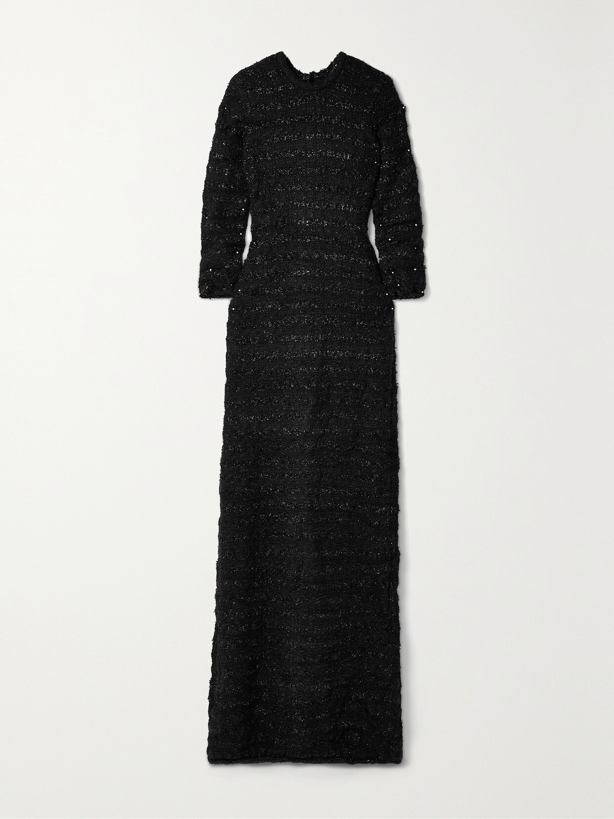 Balenciaga Metallic Tweed Maxi Dress - Black