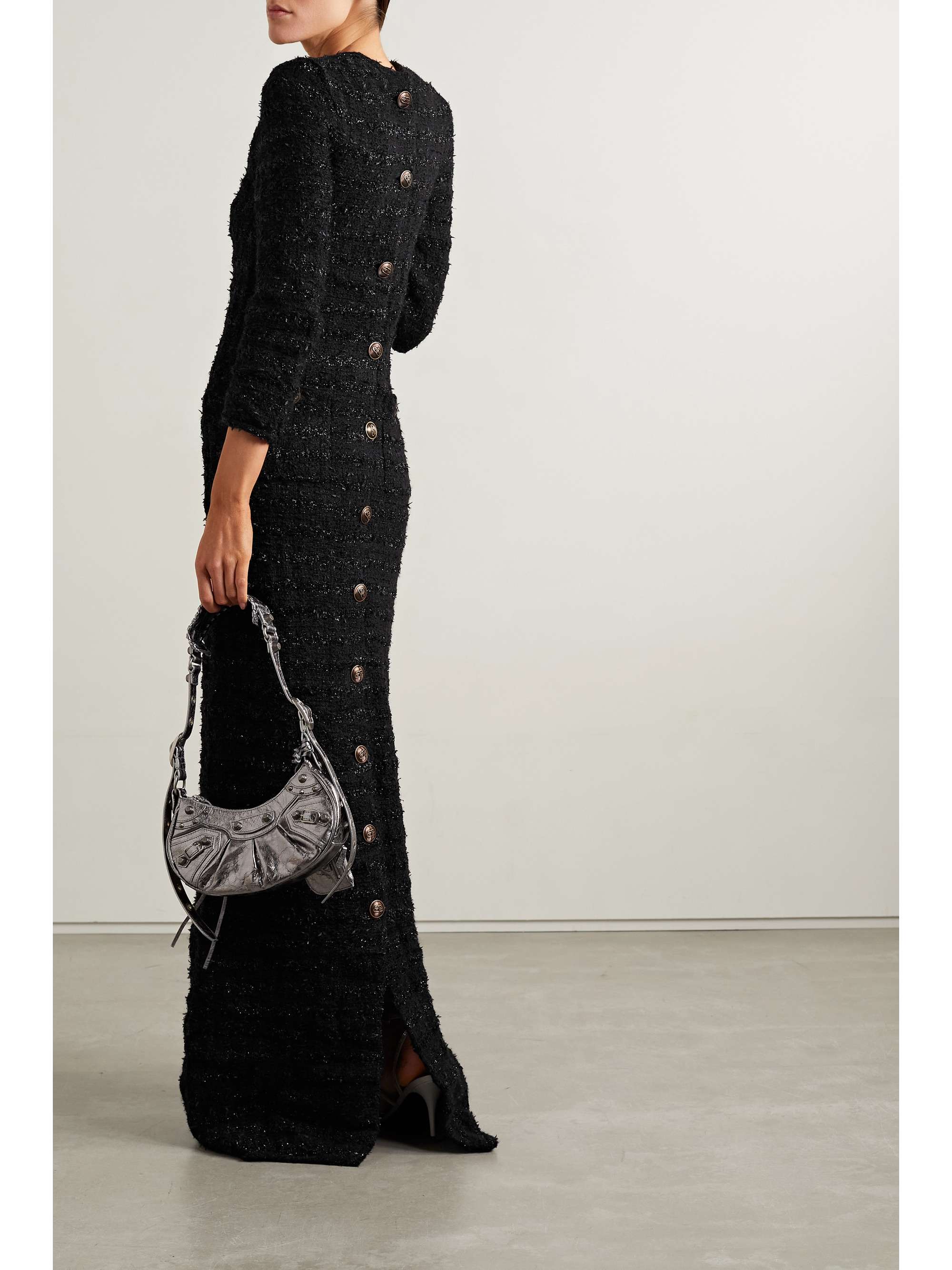 BALENCIAGA Metallic tweed maxi dress | NET-A-PORTER