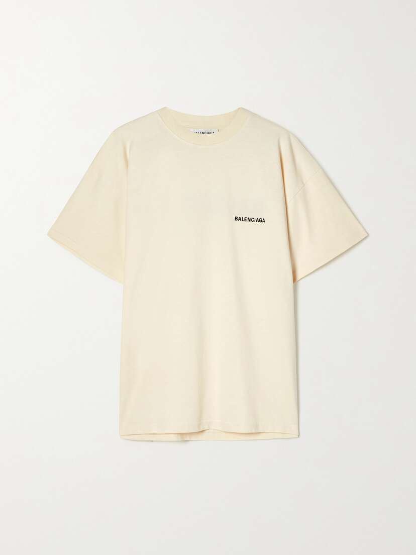 Balenciaga Embroidered Cotton-jersey T-shirt