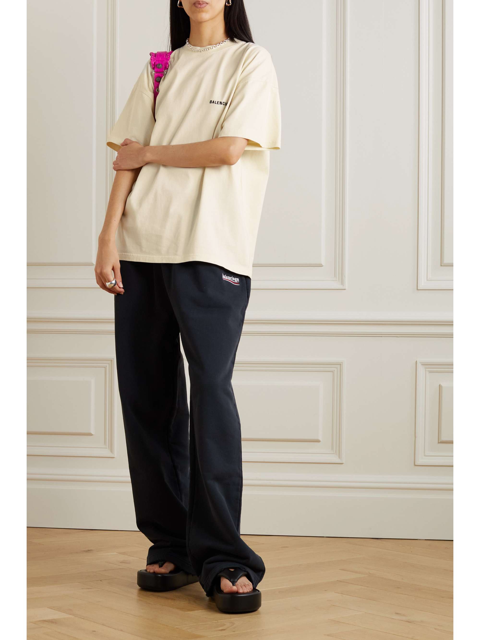 BALENCIAGA Embroidered cotton-jersey T-shirt