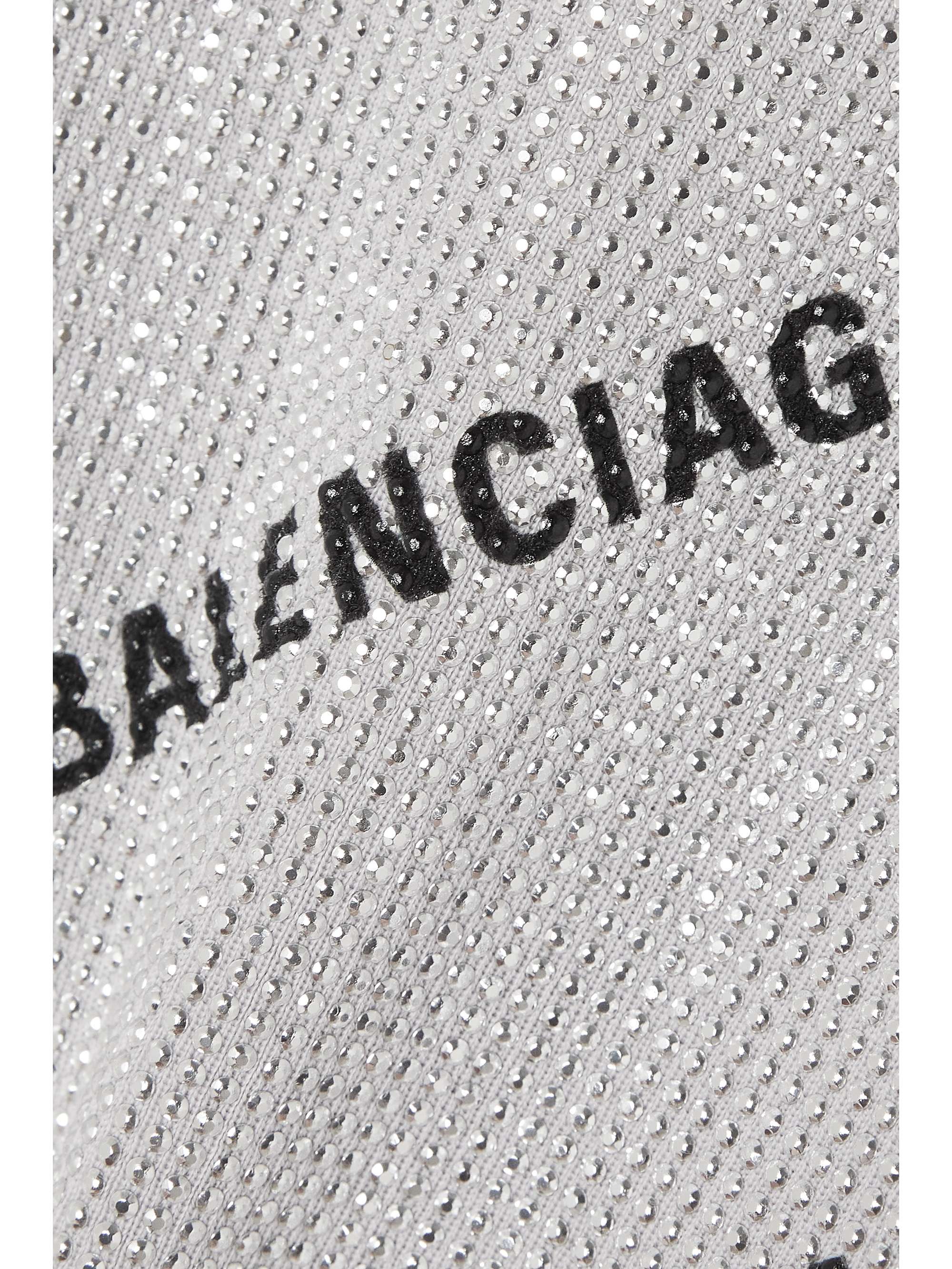 BALENCIAGA Crystal-embellished printed wool top