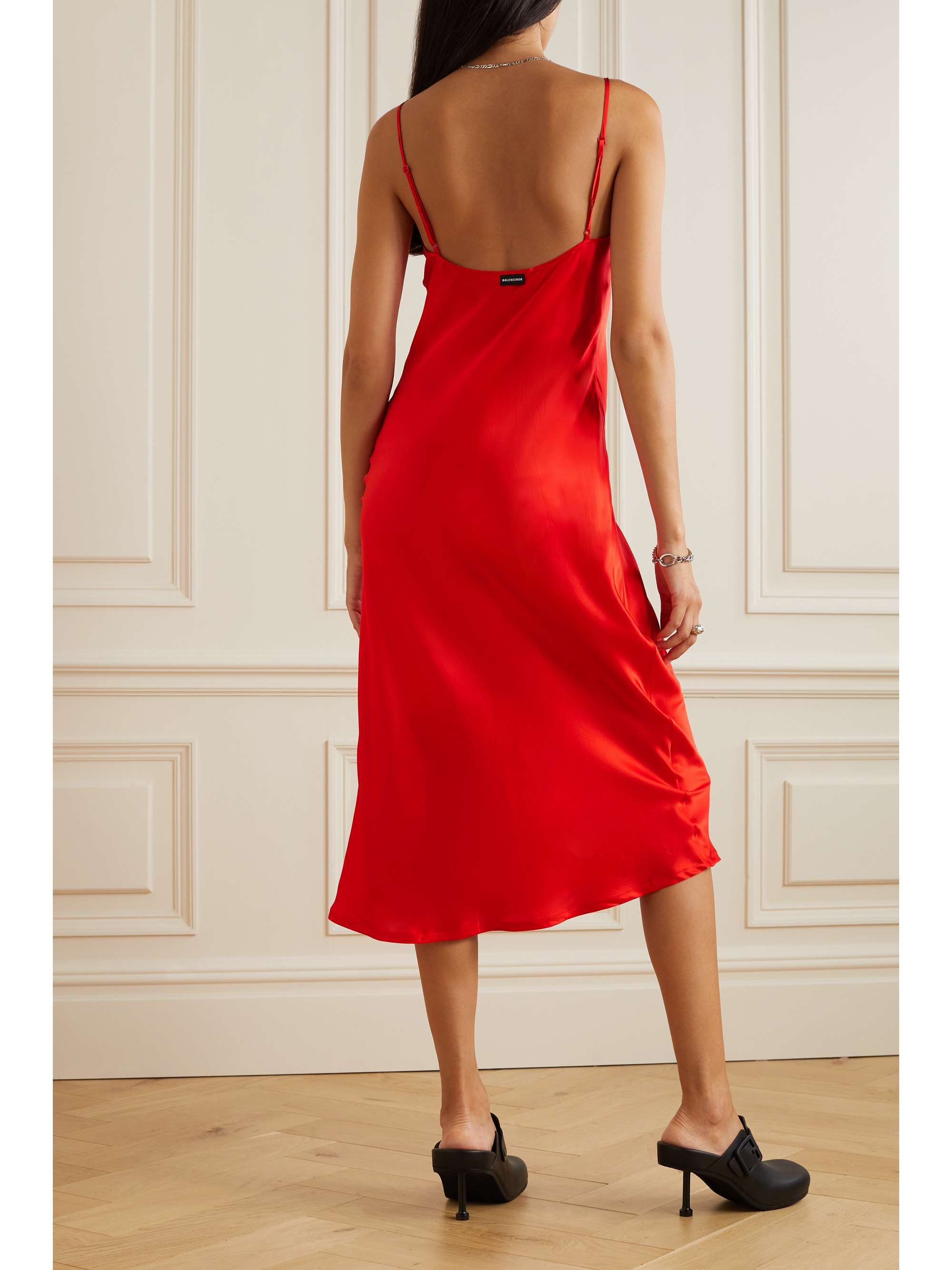 BALENCIAGA Silk-satin midi dress
