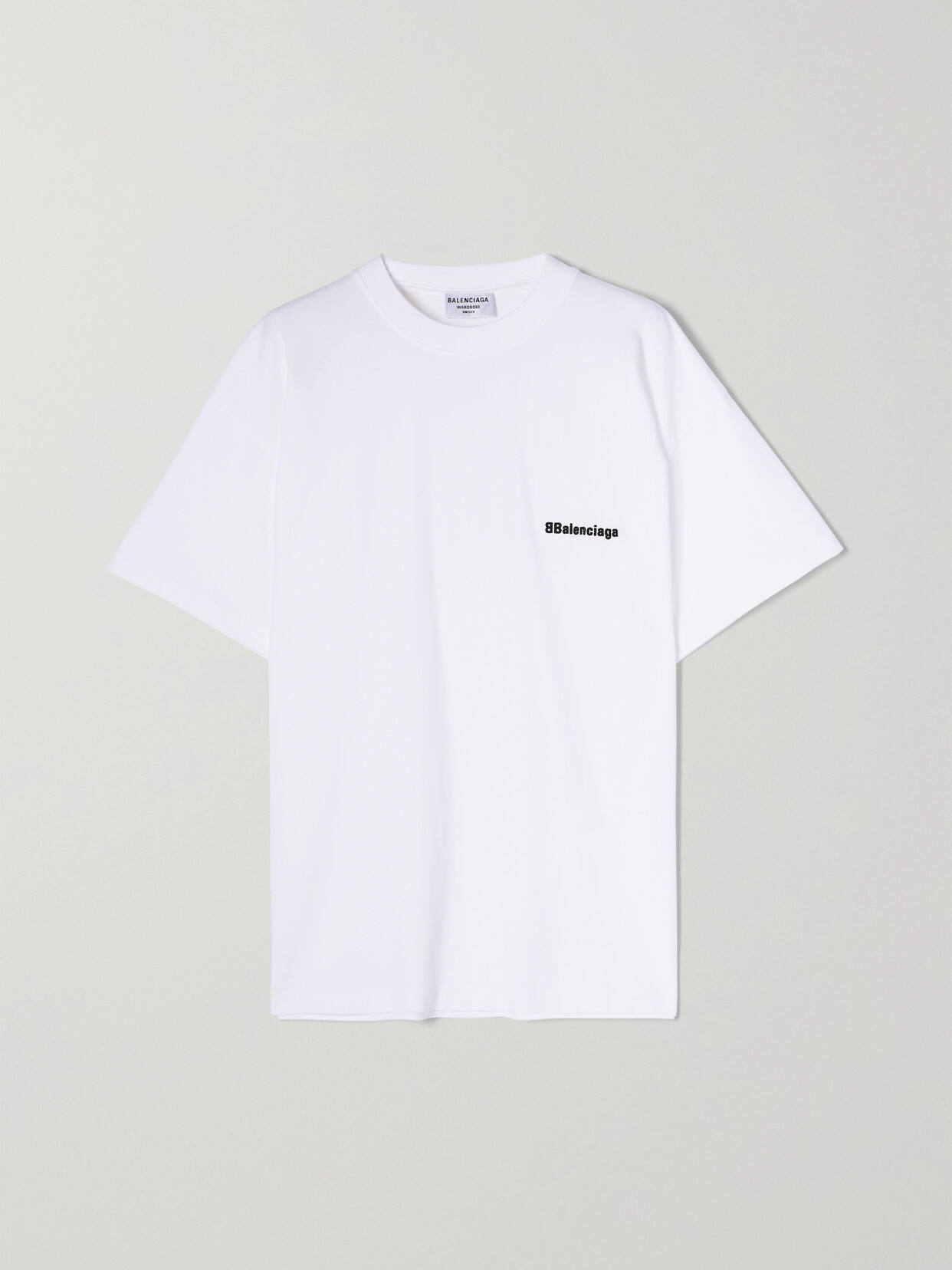 Balenciaga Embroidered Cotton-jersey T-shirt - White