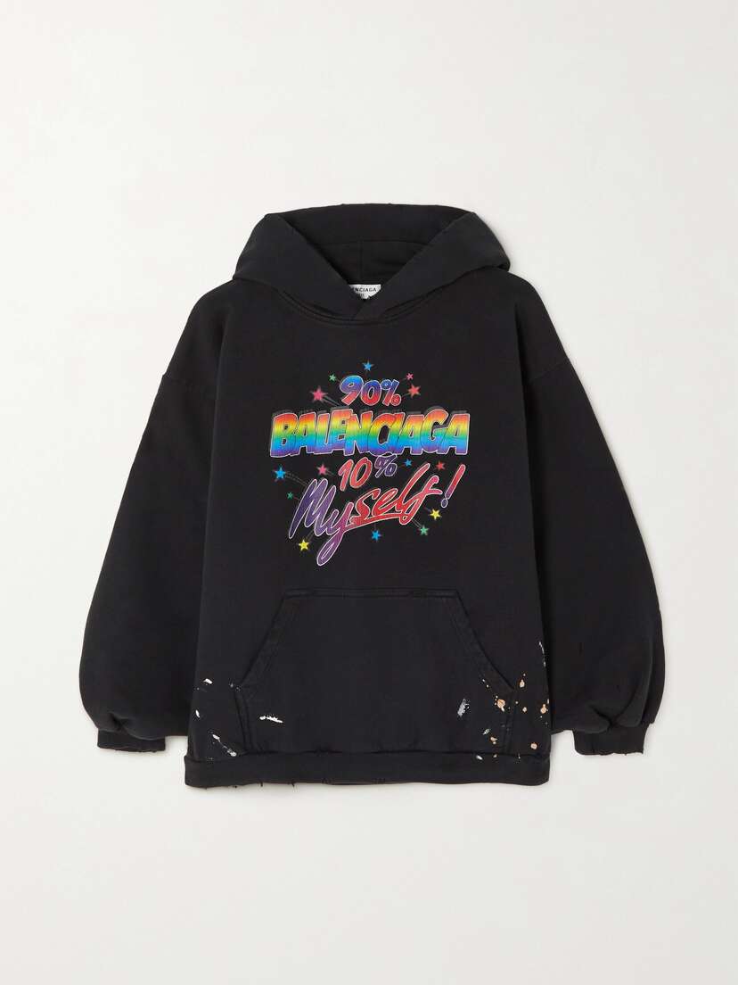 Balenciaga 90/10 Printed Organic Cotton-jersey Hoodie