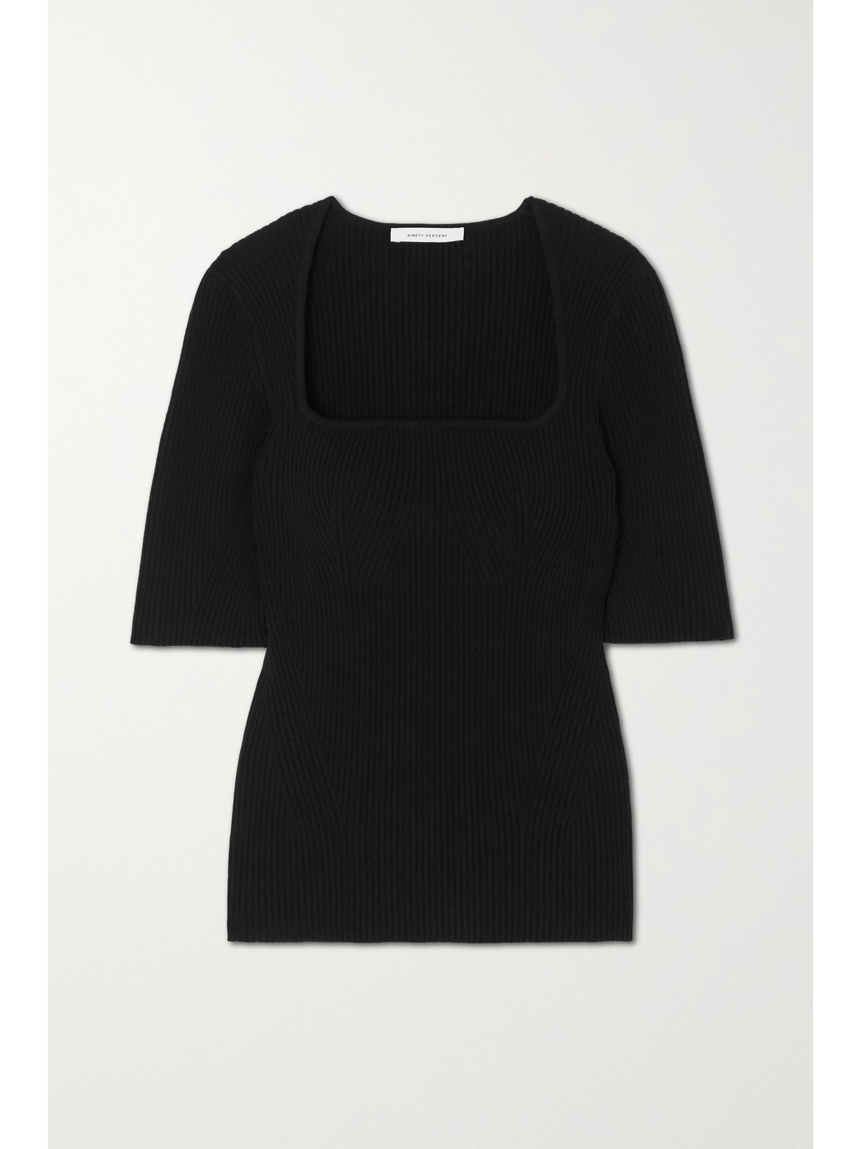 Ninety Percent - Leo Ribbed Tencel Lyocell-blend Top - Black image